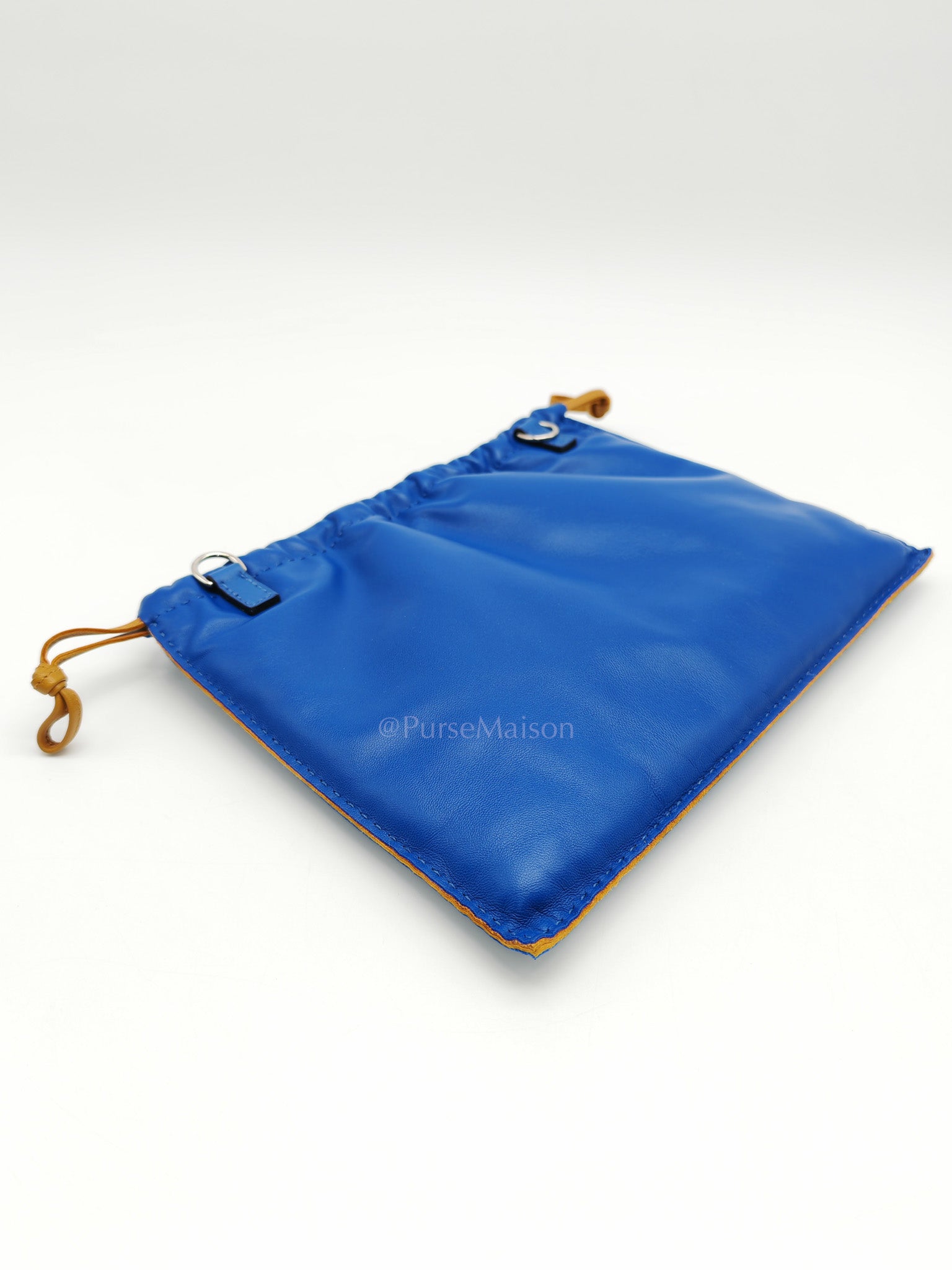 Pilo Pouch in Blue Swift Lambskin Leather & Palladium Hardware Stamp U (2022)