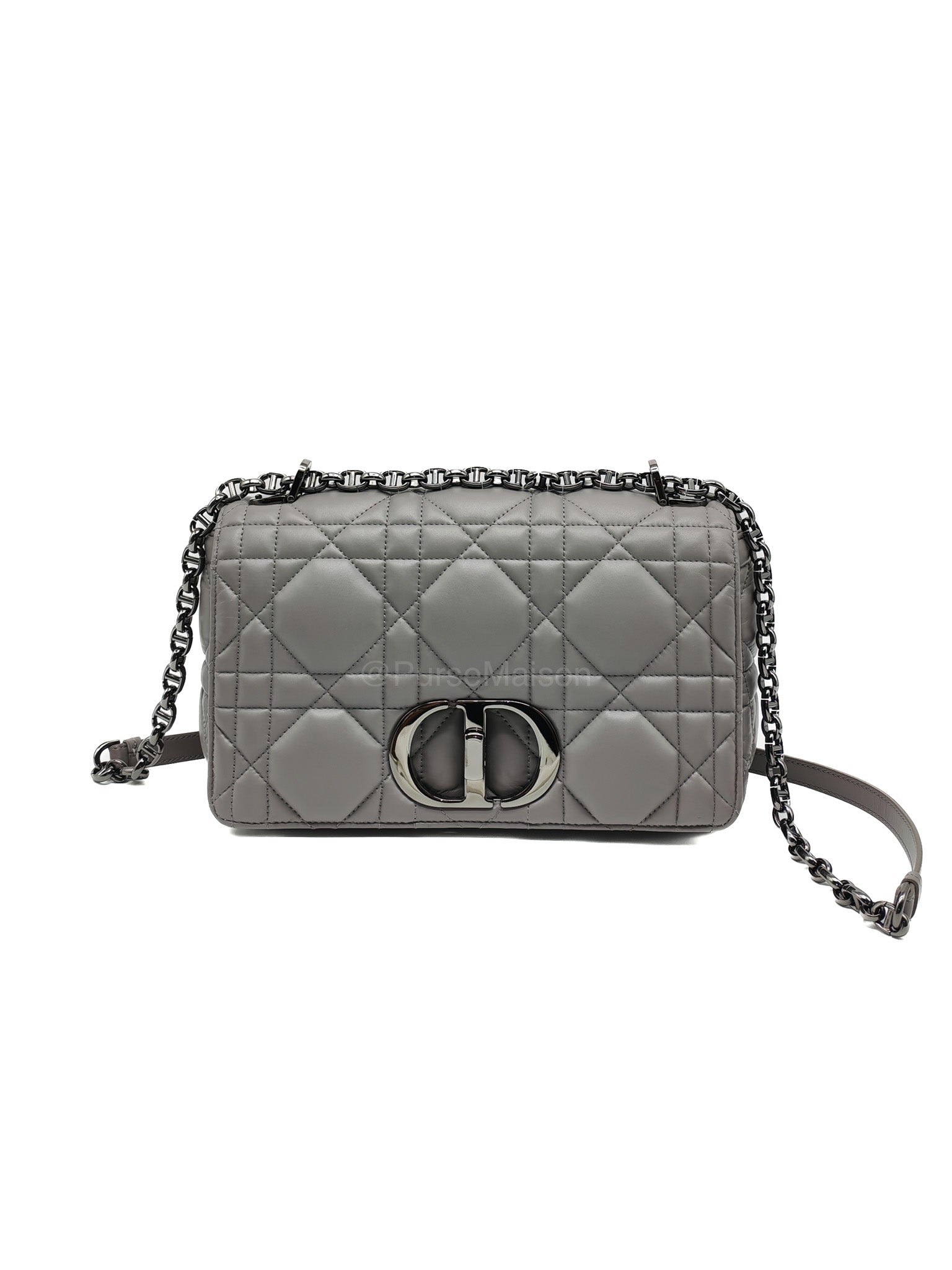 Christian Dior Caro Bag Calfskin Leather in Grey