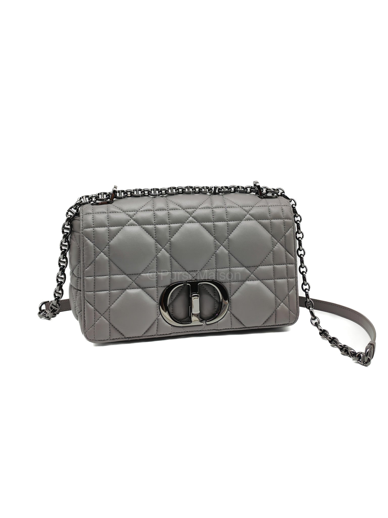 Christian Dior Caro Bag Calfskin Leather in Grey