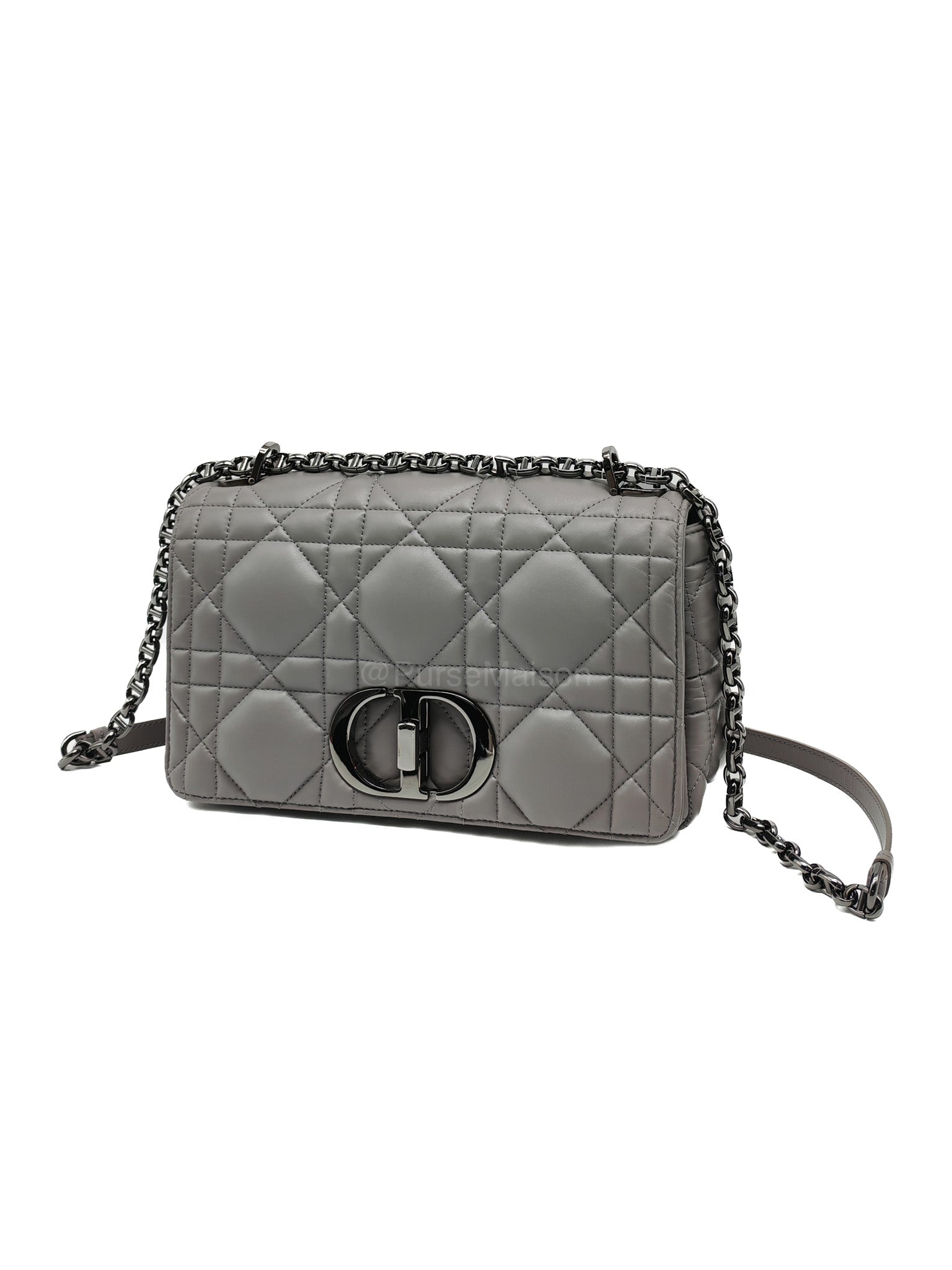 Christian Dior Caro Bag Calfskin Leather in Grey