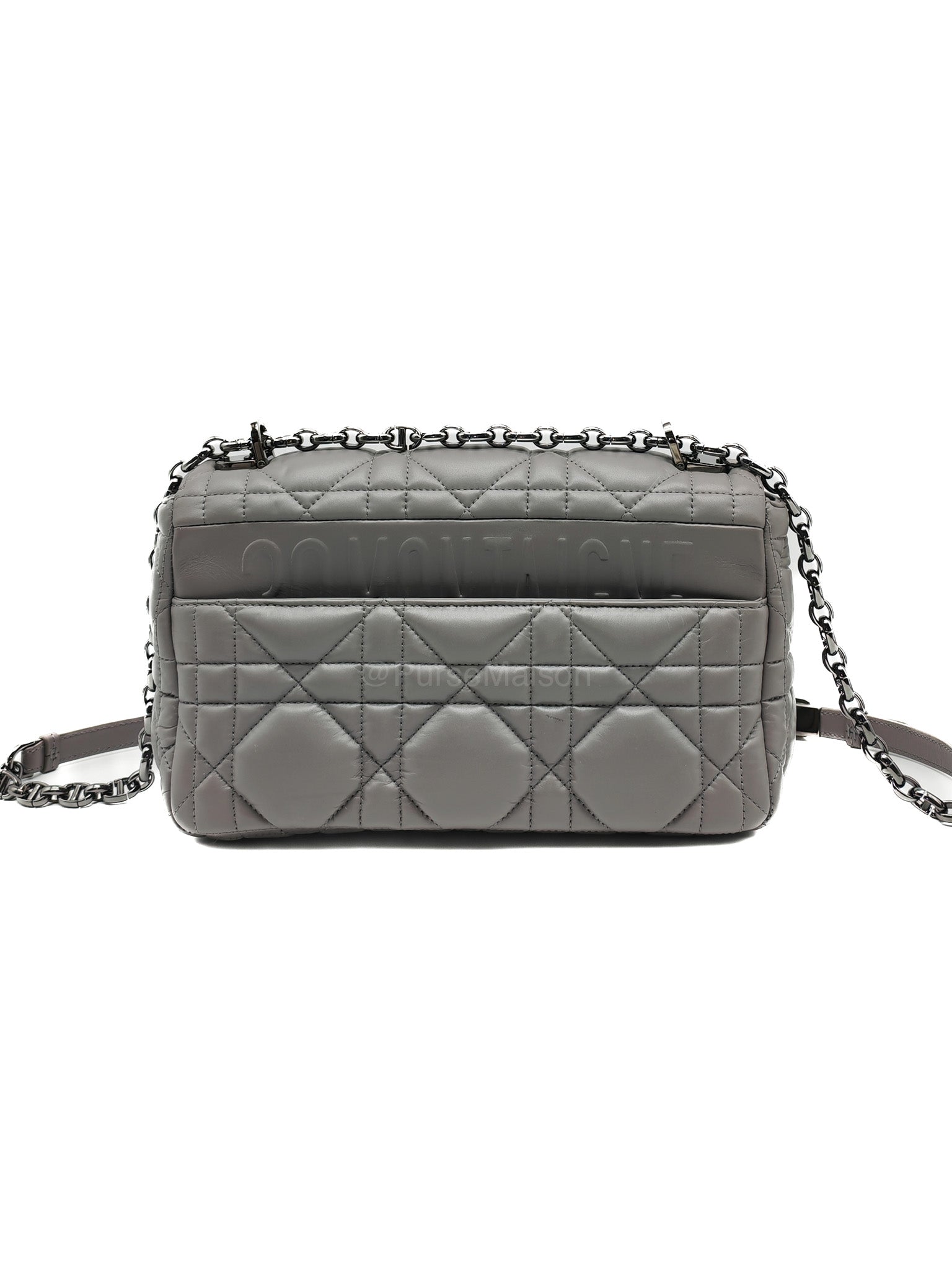 Christian Dior Caro Bag Calfskin Leather in Grey