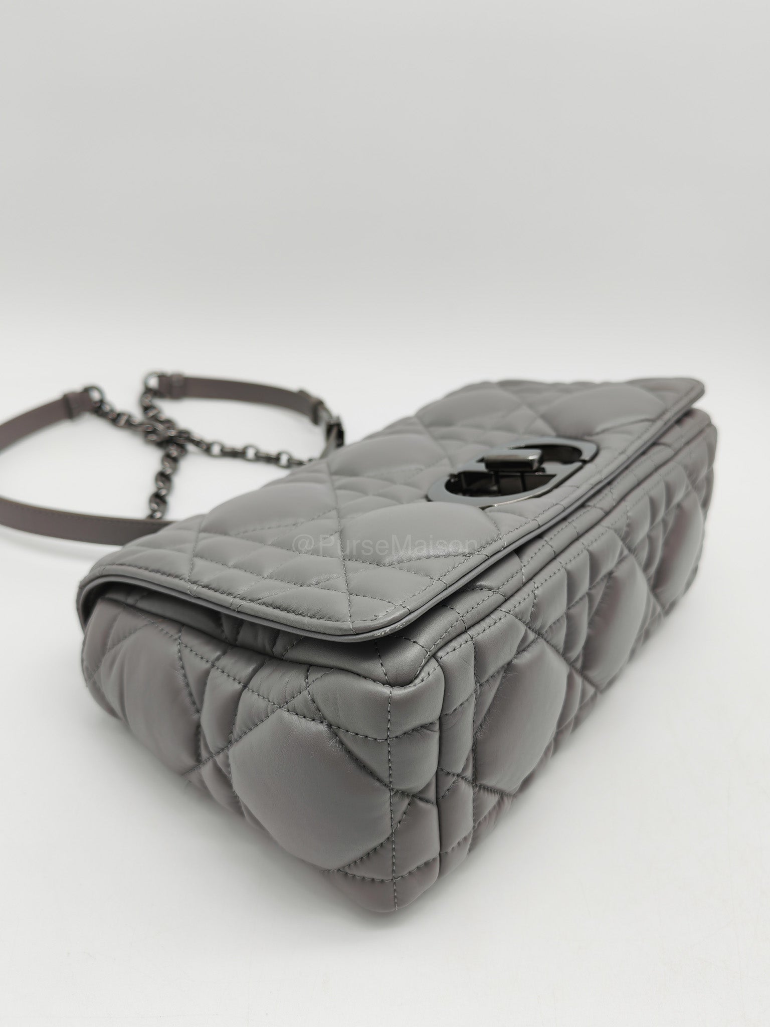 Christian Dior Caro Bag Calfskin Leather in Grey