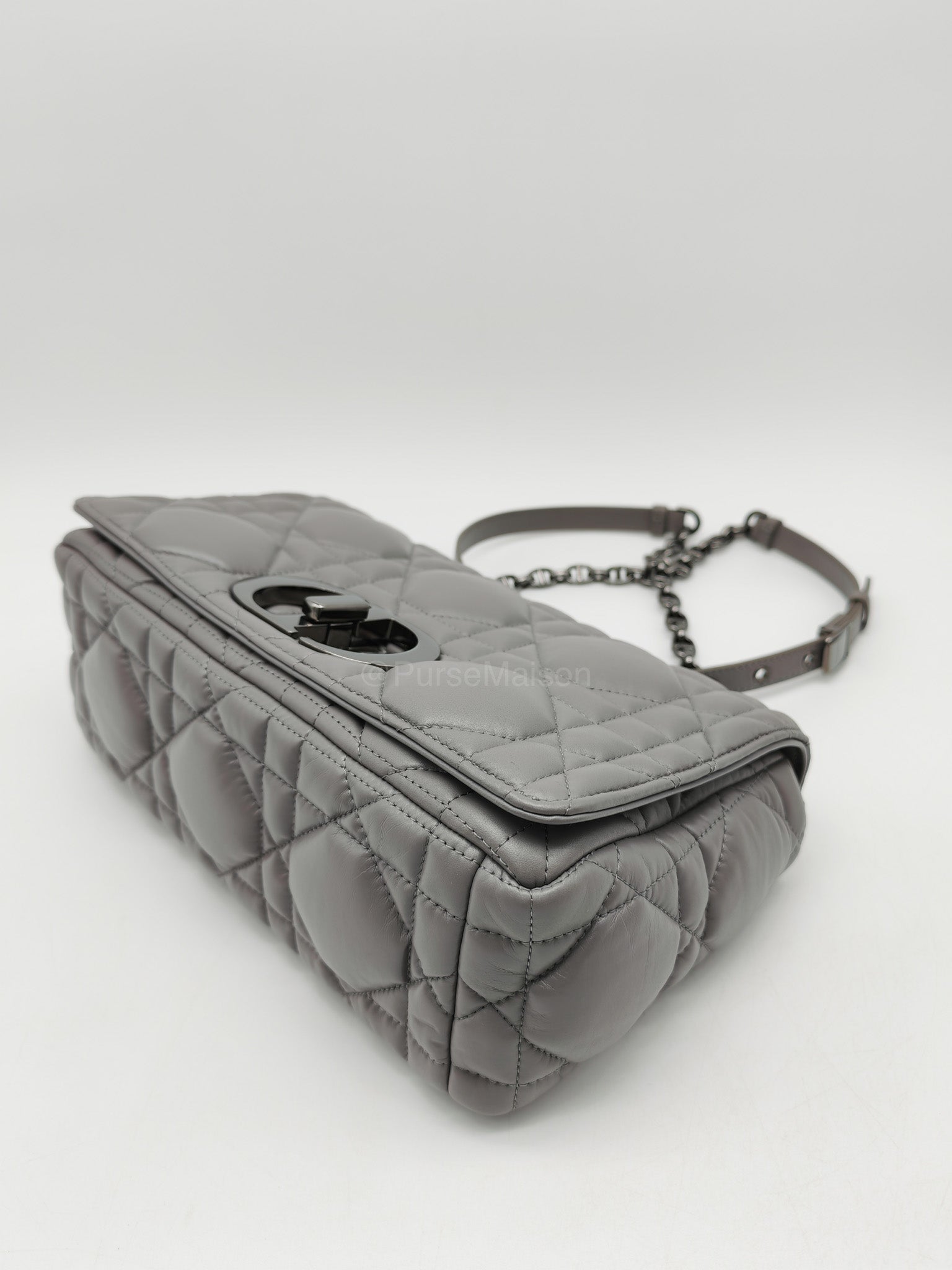 Christian Dior Caro Bag Calfskin Leather in Grey