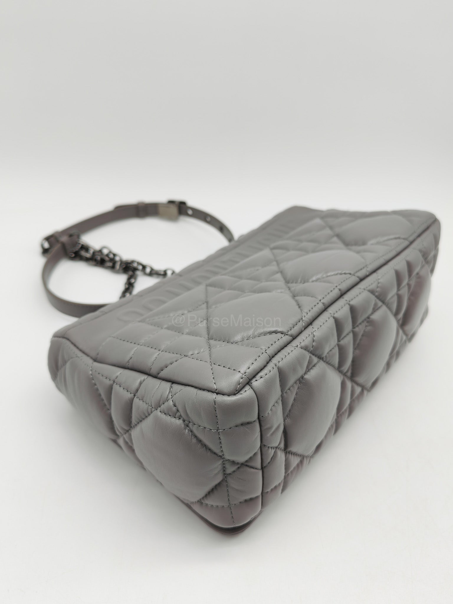 Christian Dior Caro Bag Calfskin Leather in Grey