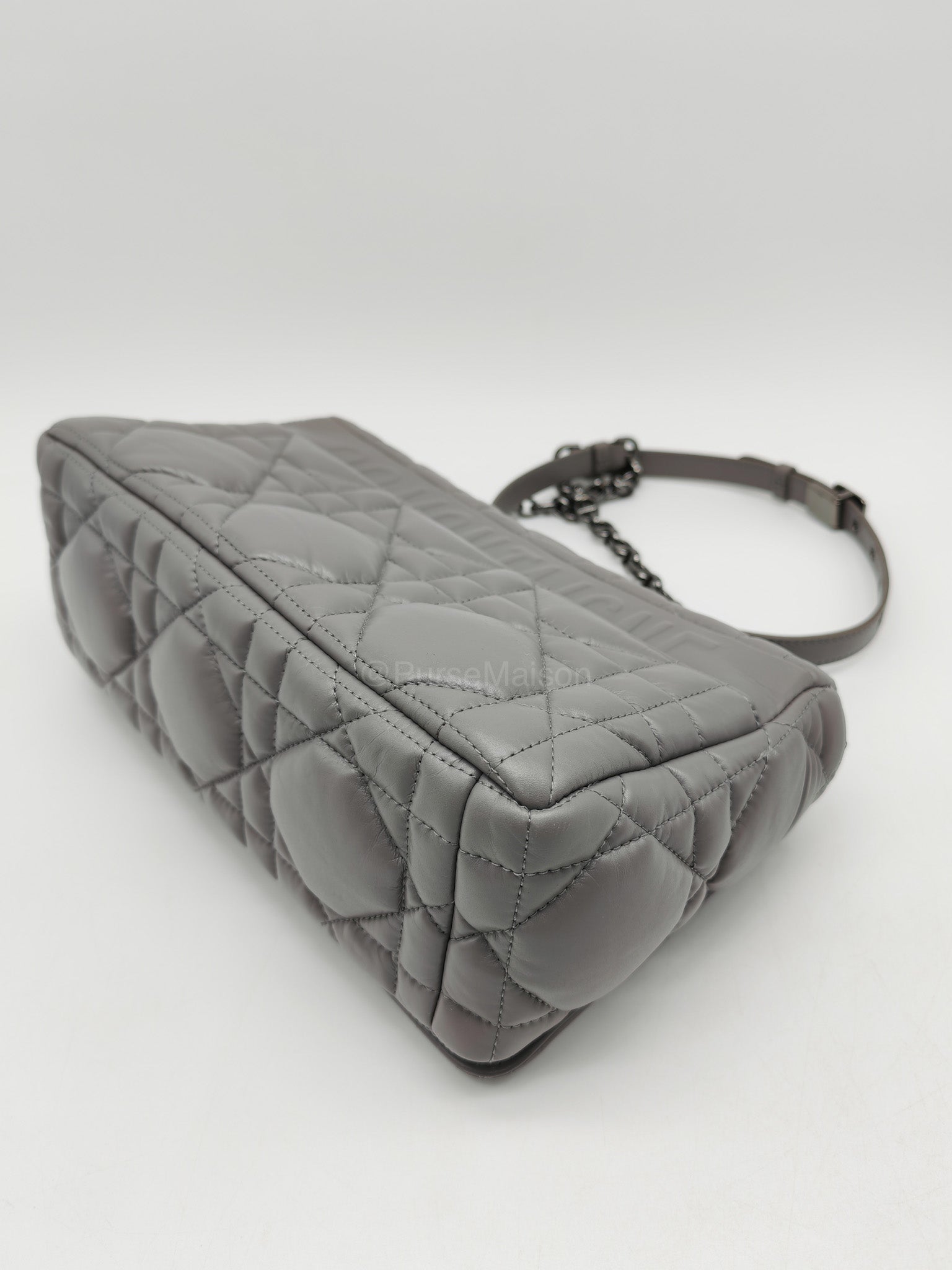 Christian Dior Caro Bag Calfskin Leather in Grey