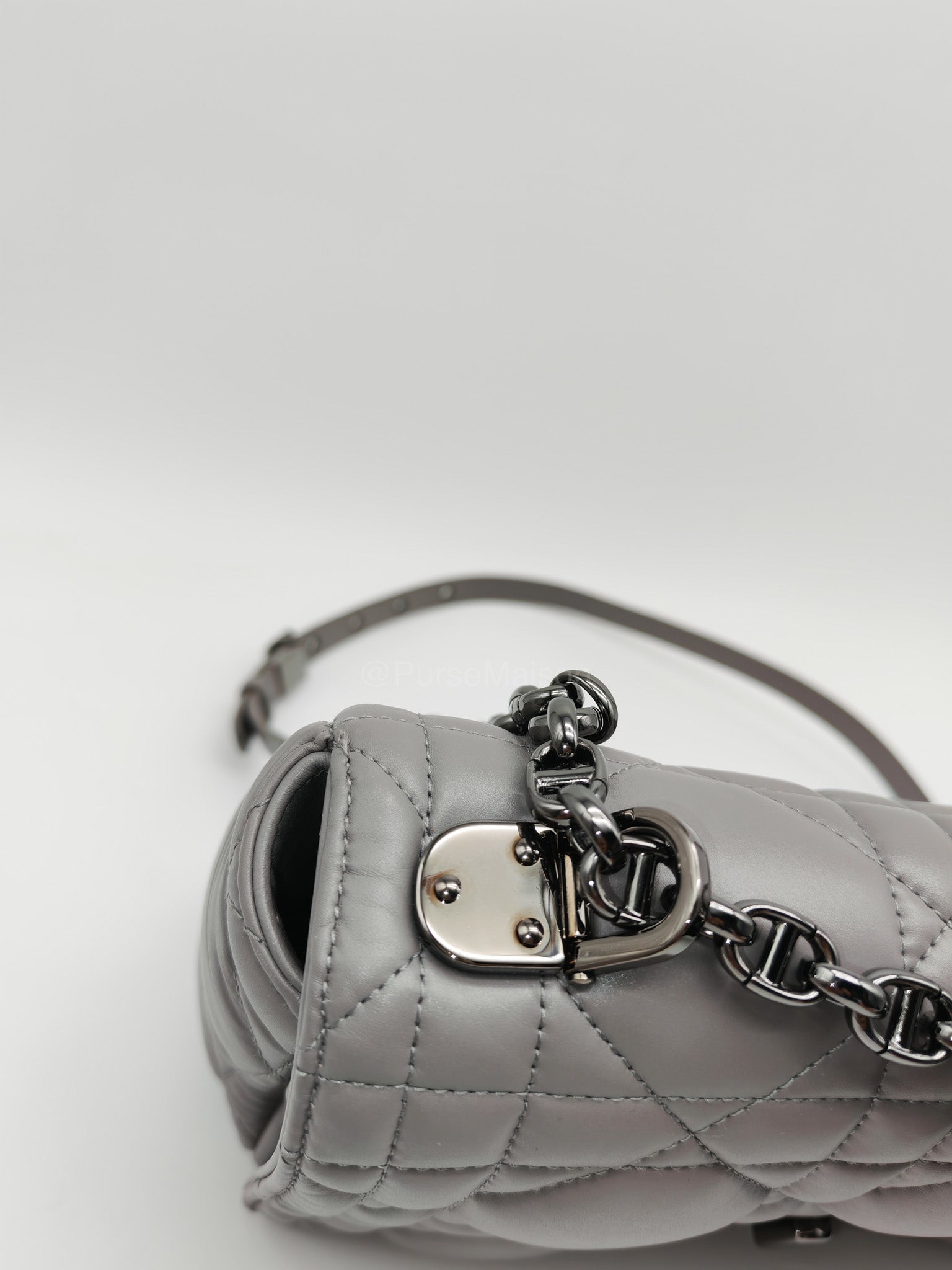 Christian Dior Caro Bag Calfskin Leather in Grey