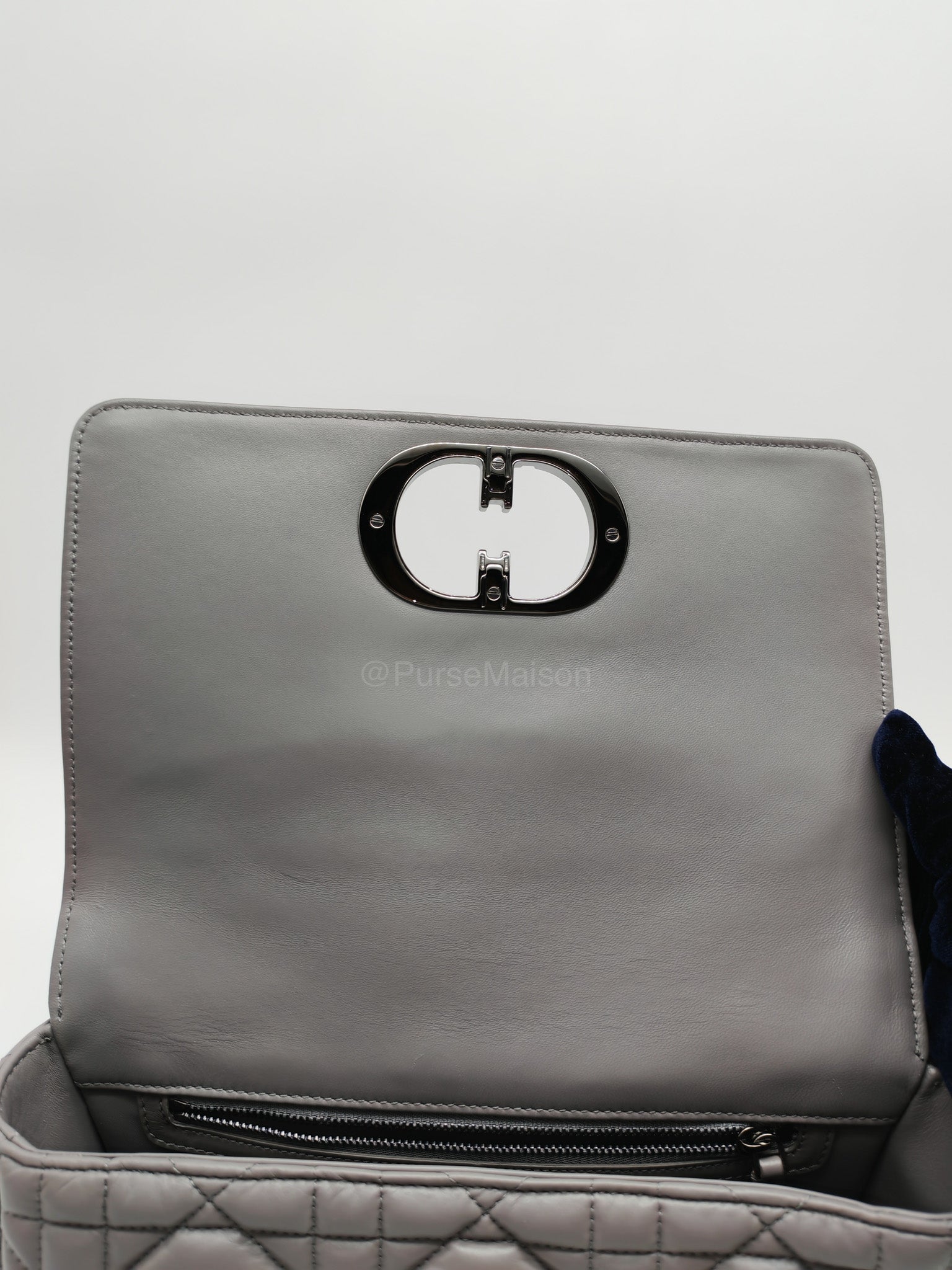 Christian Dior Caro Bag Calfskin Leather in Grey