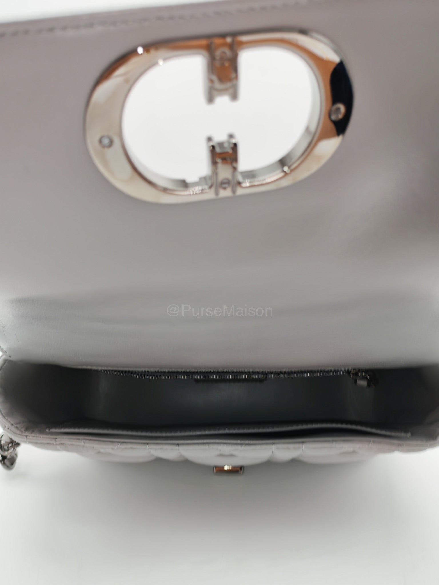 Christian Dior Caro Bag Calfskin Leather in Grey