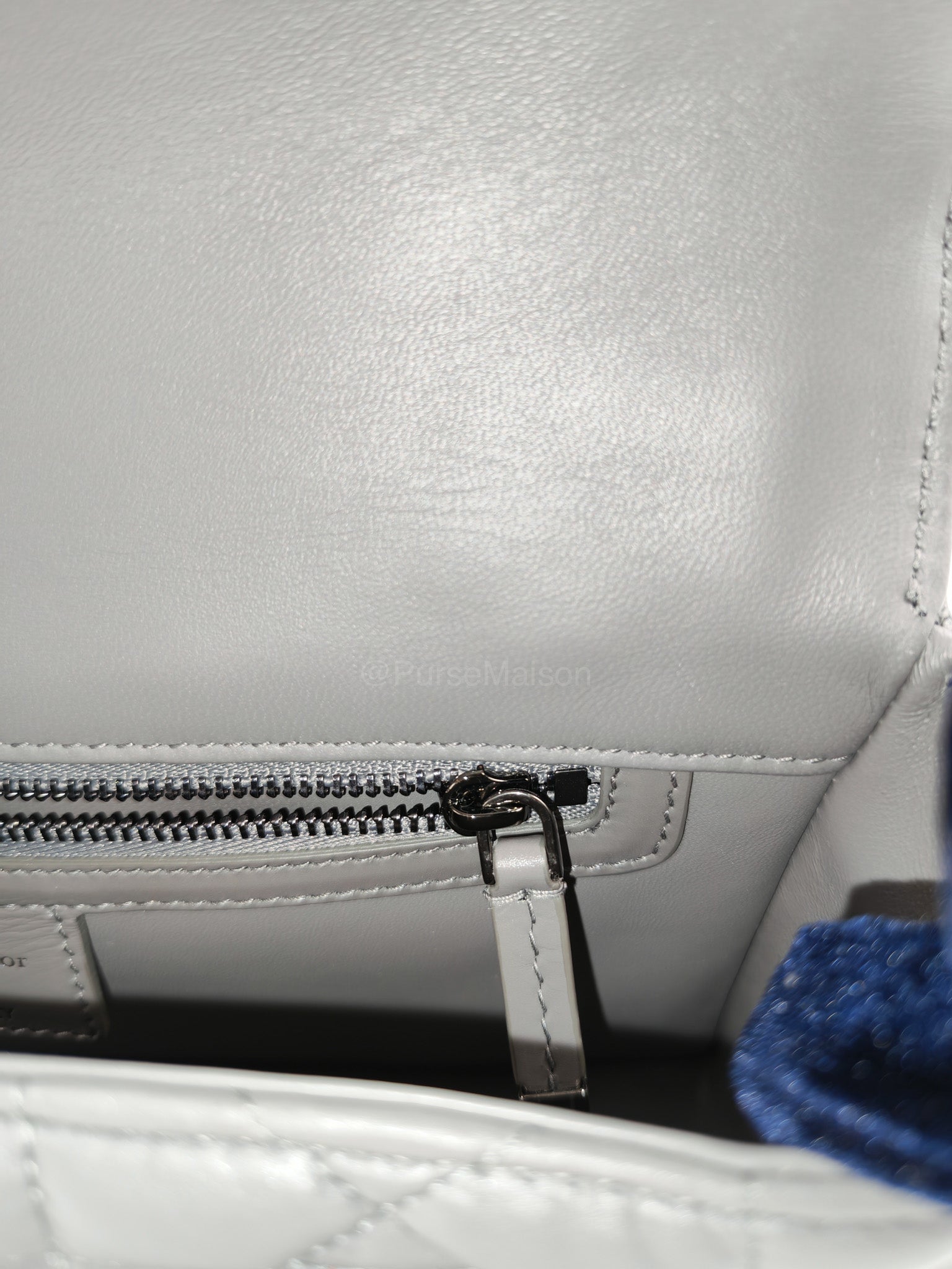 Christian Dior Caro Bag Calfskin Leather in Grey