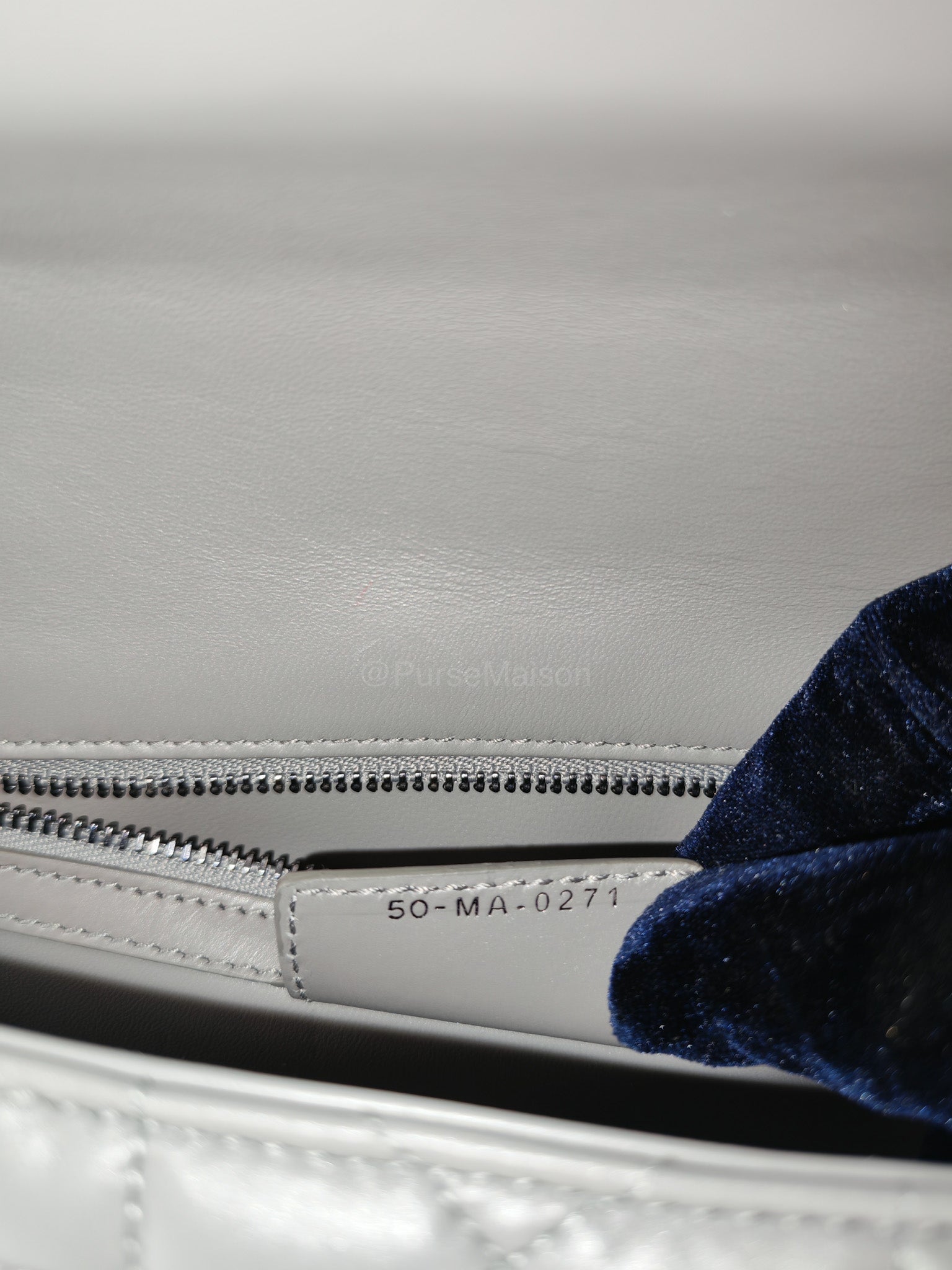 Christian Dior Caro Bag Calfskin Leather in Grey
