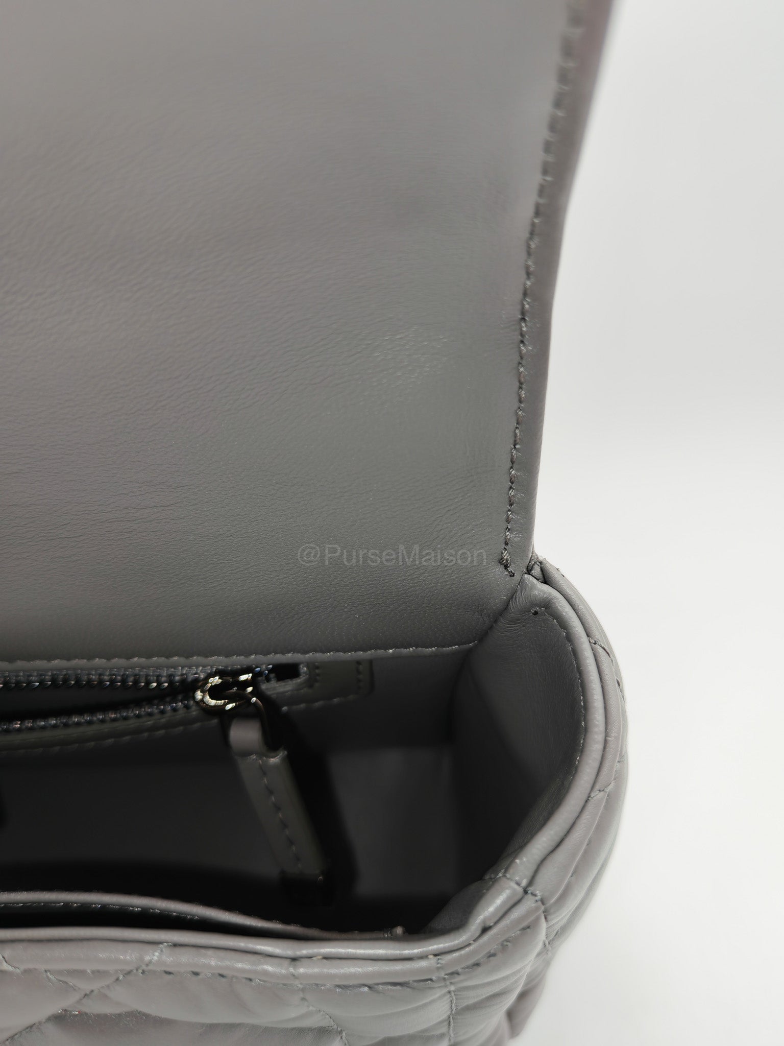 Christian Dior Caro Bag Calfskin Leather in Grey