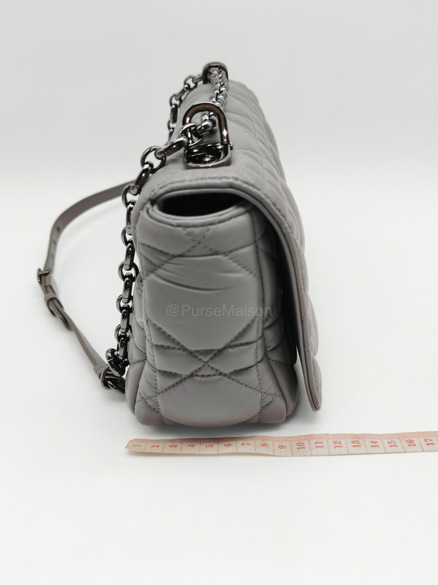 Christian Dior Caro Bag Calfskin Leather in Grey