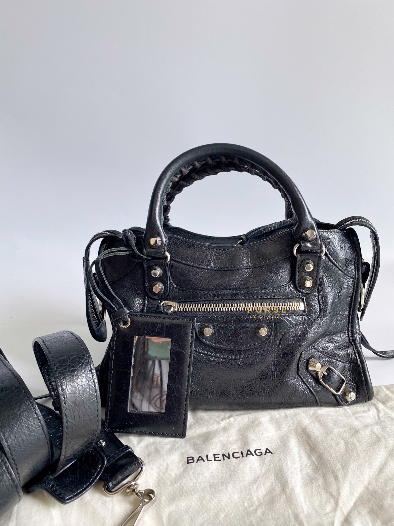 Balenciaga Classic Black Mini City Silver hardware