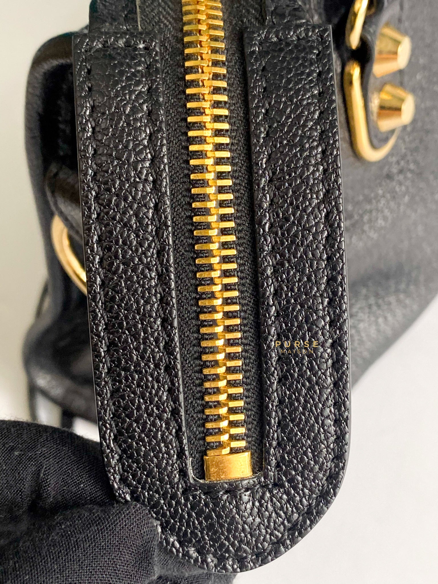 Balenciaga Mini Metallic Edge City Bag in Black Goatskin and Gold Hardware