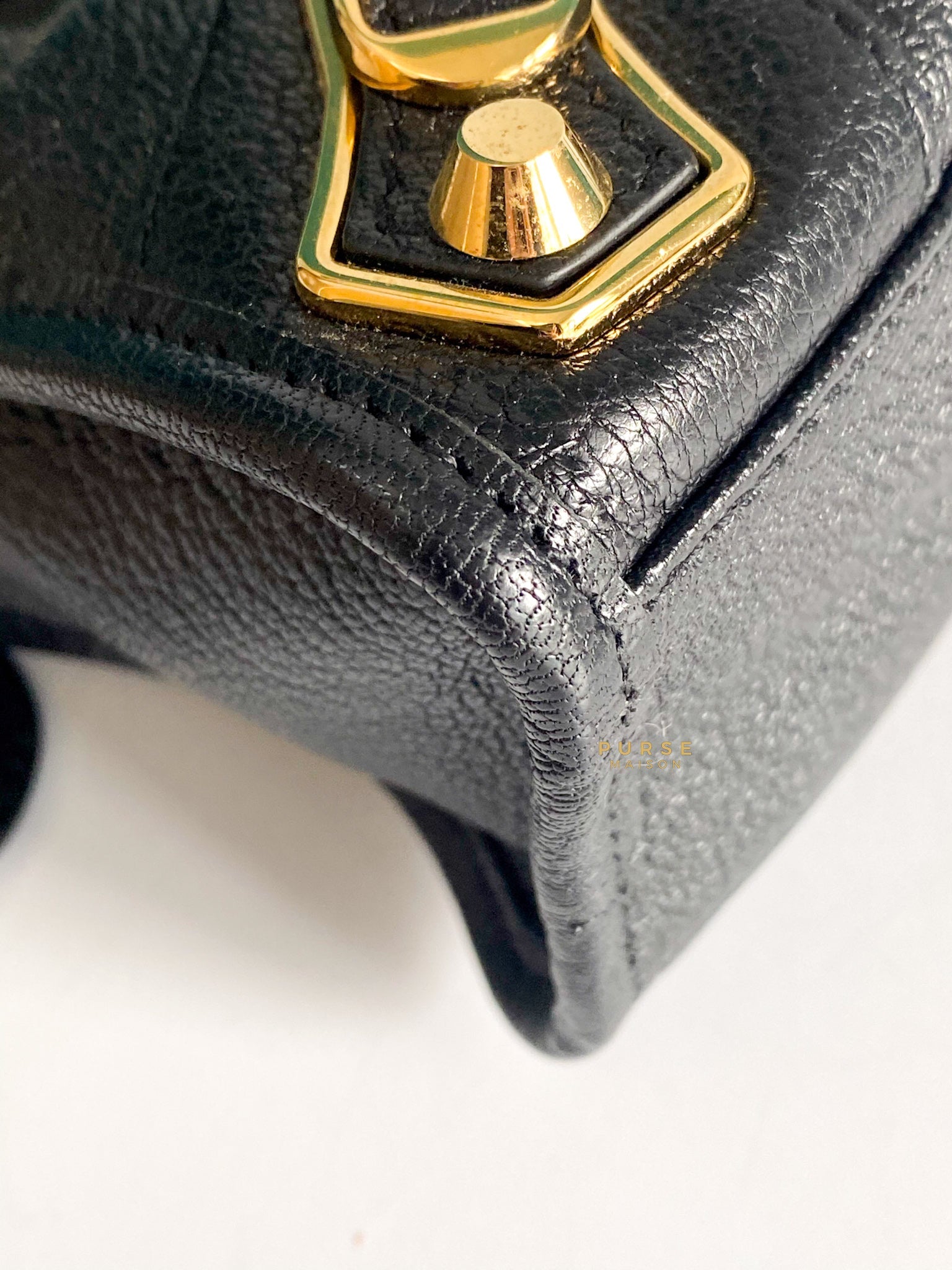 Balenciaga Mini Metallic Edge City Bag in Black Goatskin and Gold Hardware