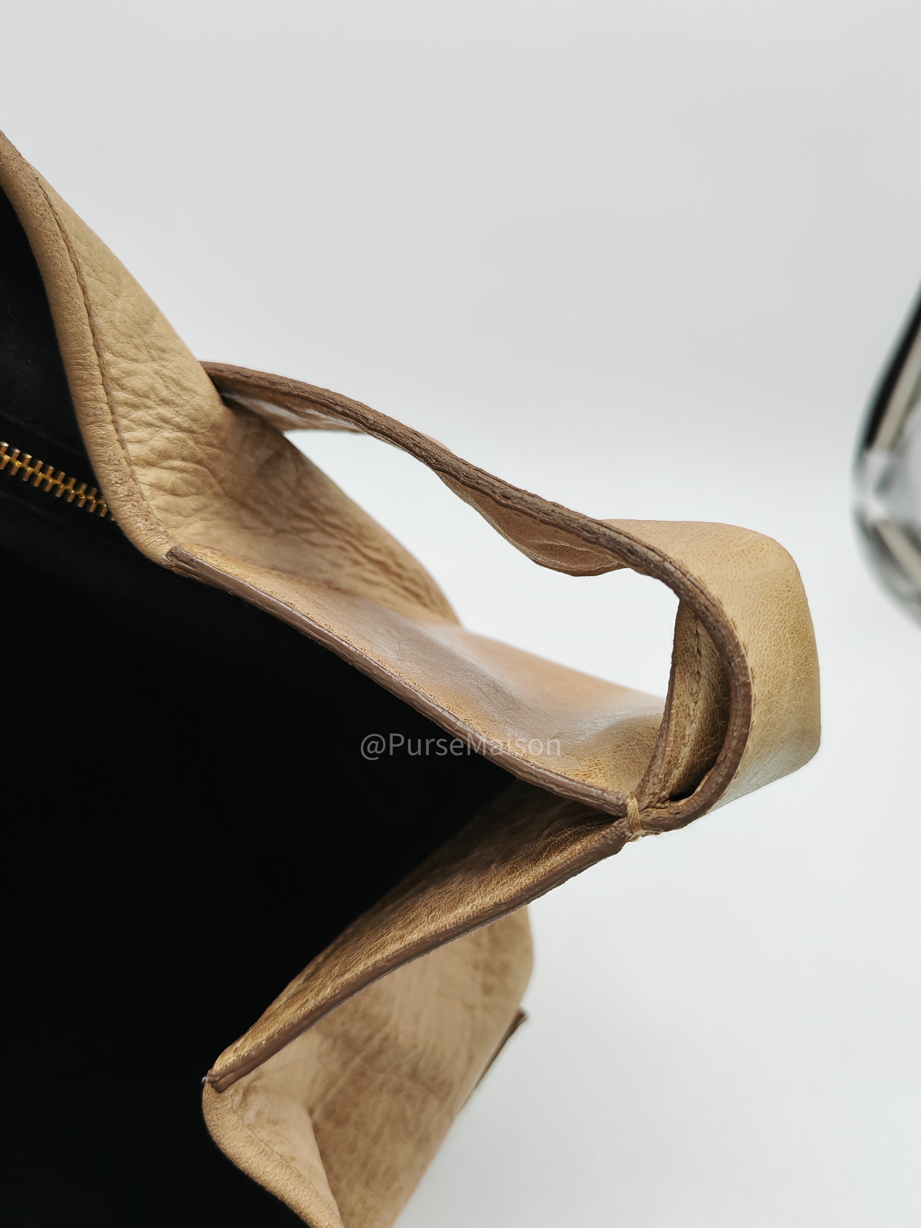 Balenciaga Giant 21 Part Time Bag in Beige Distressed Lambskin Leather Gold Hardware