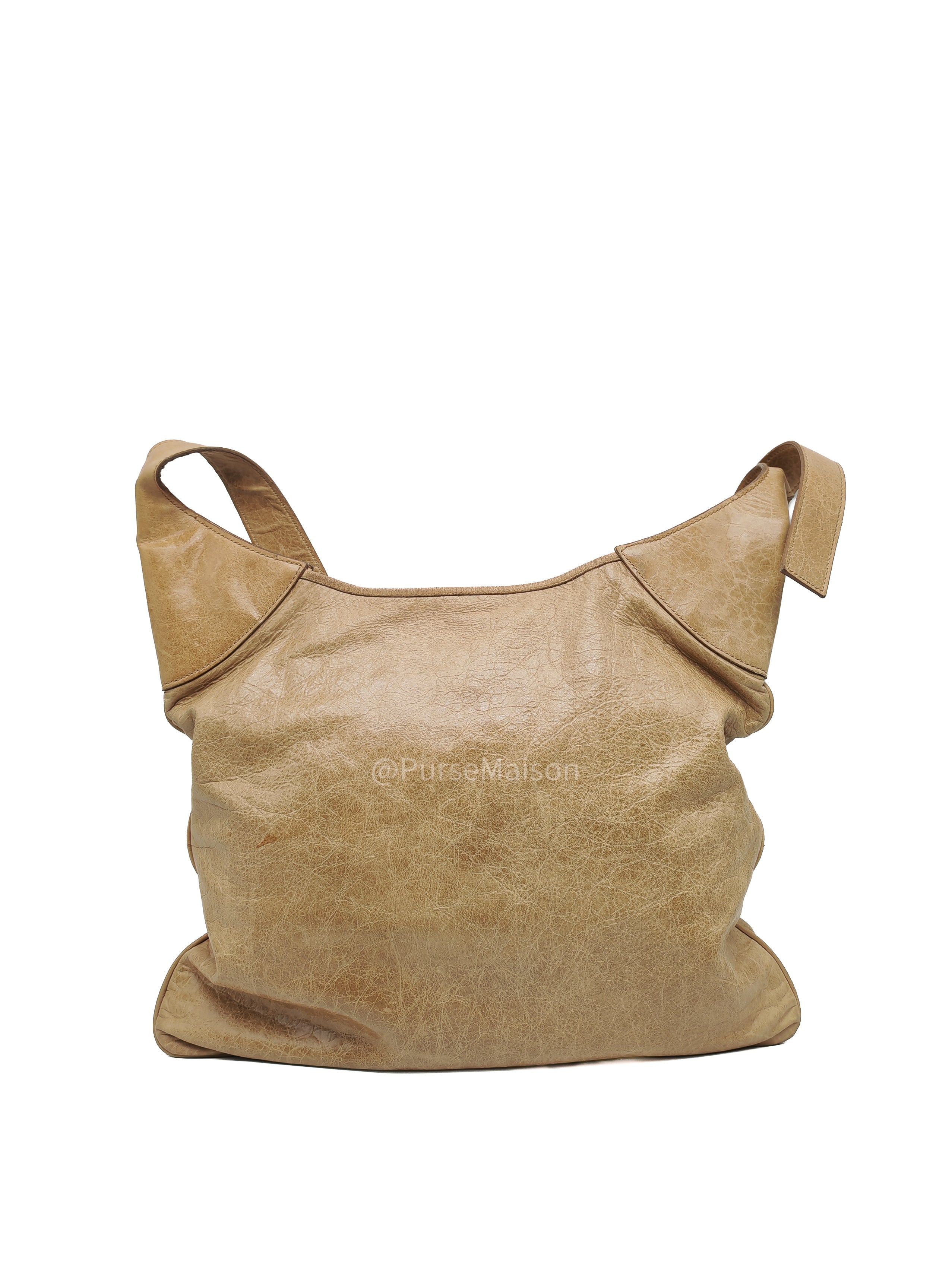 Balenciaga Giant 21 Part Time Bag in Beige Distressed Lambskin Leather Gold Hardware
