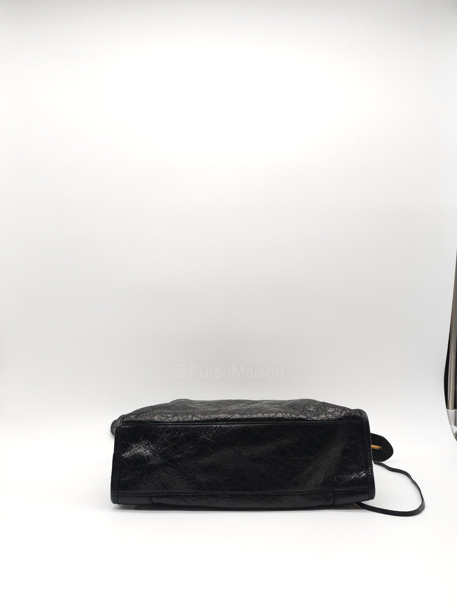 Balenciaga Le City Small Bag in Black Studded Calfskin Leather and Gold Hardware