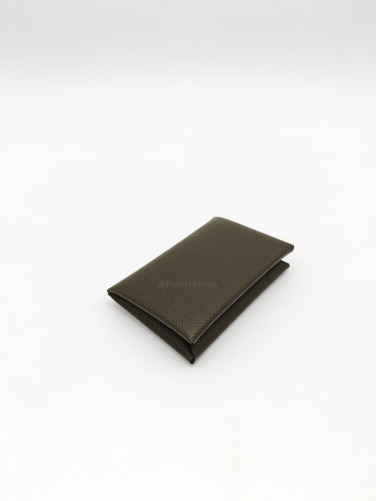 Hermes Calvi Card Holder in Vert Loden Epsom Leather Palladium Hardware Stamp G (2026)