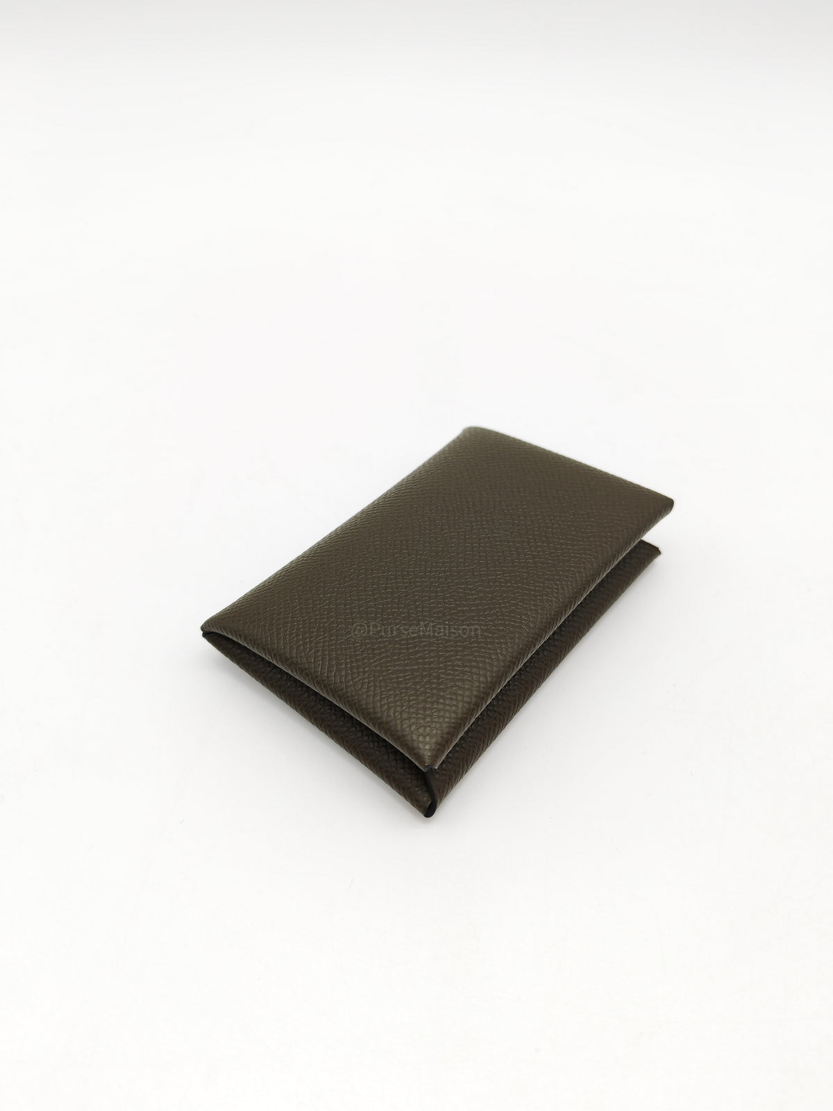 Hermes Calvi Card Holder in Vert Loden Epsom Leather Palladium Hardware Stamp G (2026)