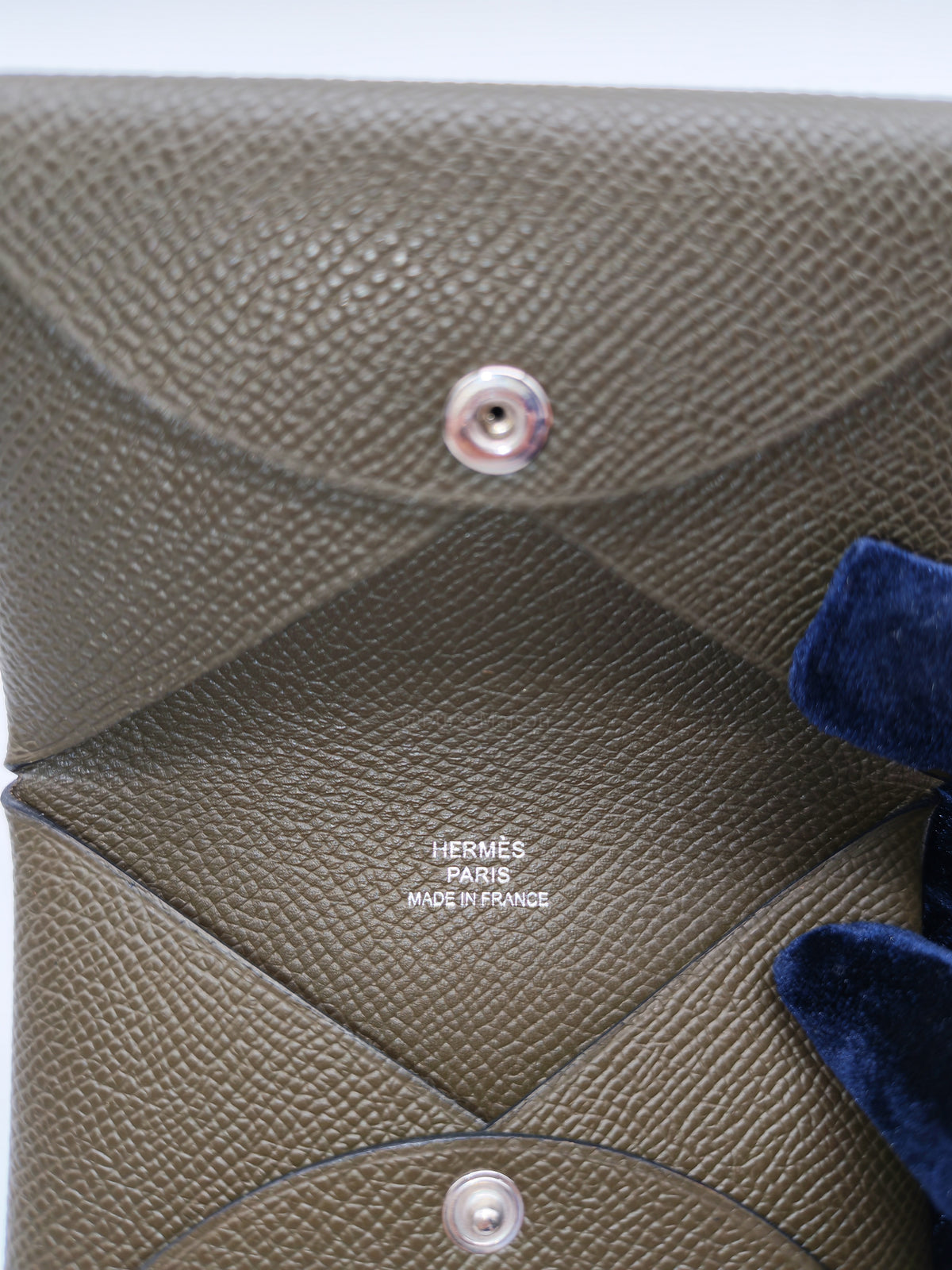 Hermes Calvi Card Holder in Vert Loden Epsom Leather Palladium Hardware Stamp G (2026)