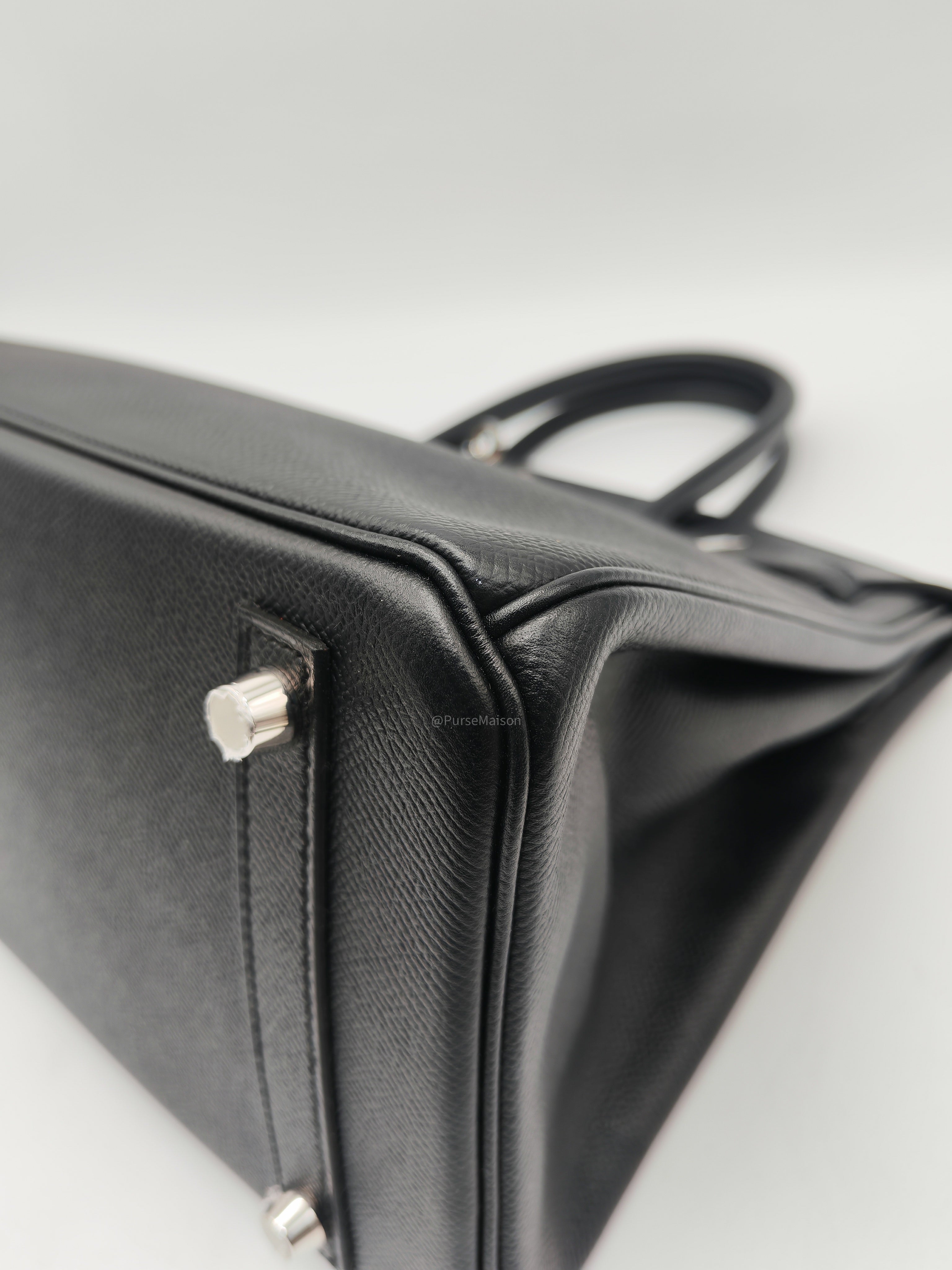 Hermes Birkin 30 in Black Epsom Leather and Palladium Hardware Stamp C (2018)