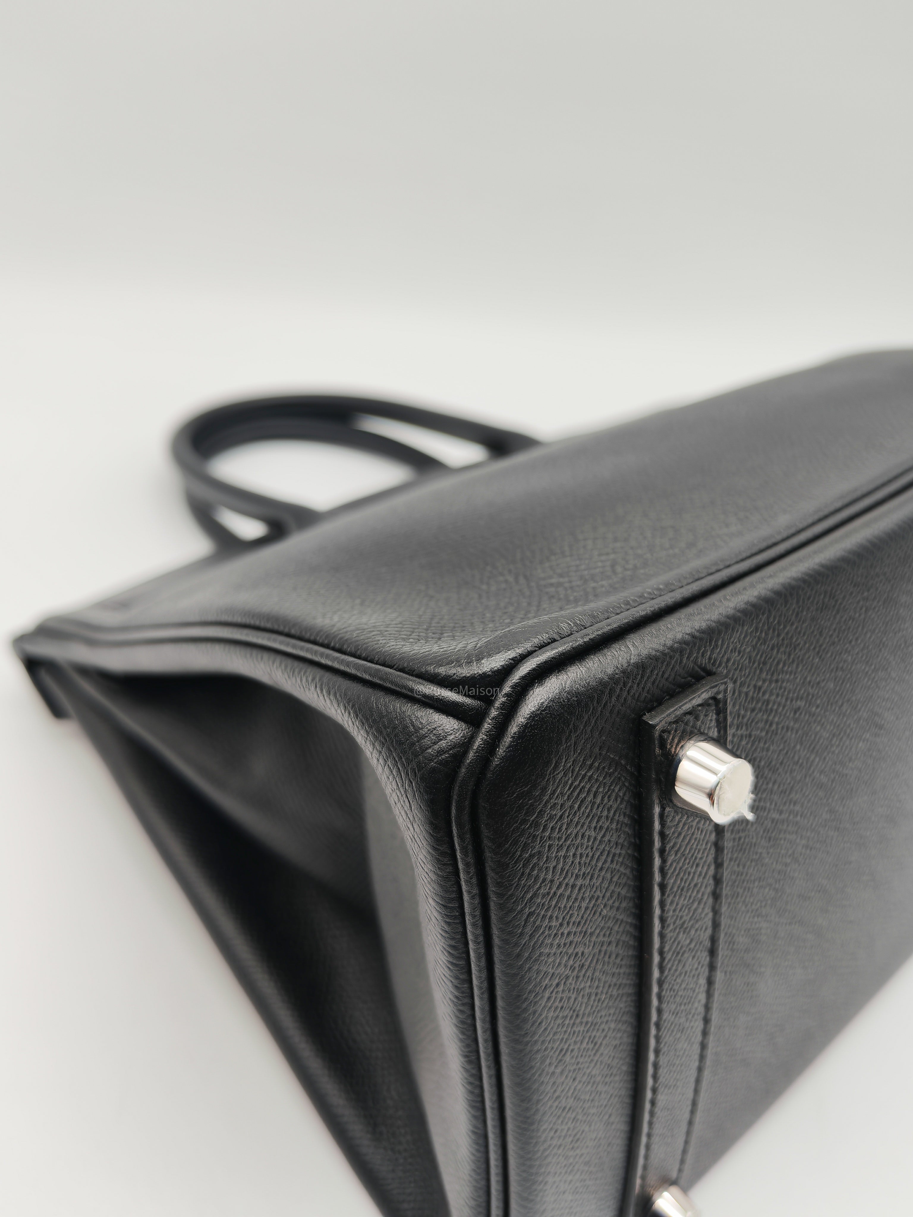 Hermes Birkin 30 in Black Epsom Leather and Palladium Hardware Stamp C (2018)