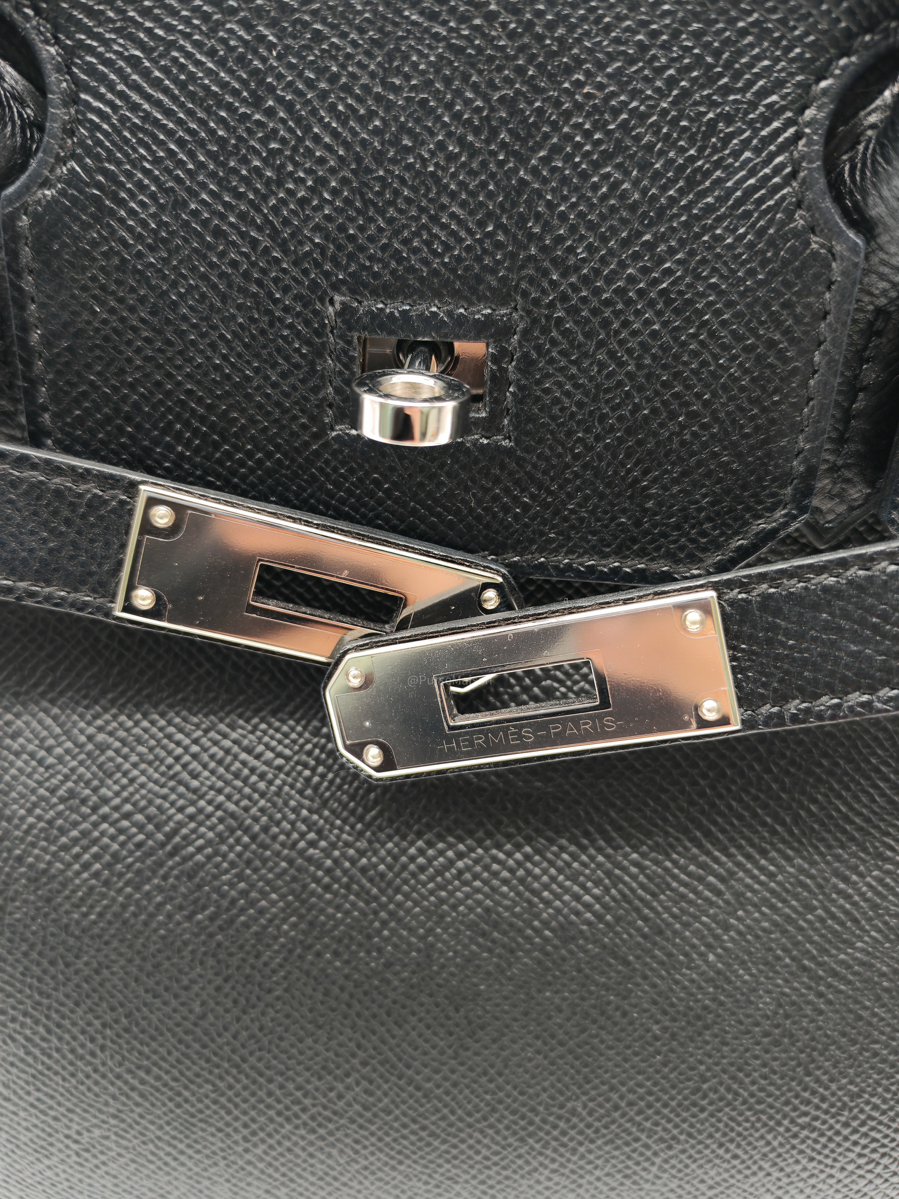 Hermes Birkin 30 in Black Epsom Leather and Palladium Hardware Stamp C (2018)