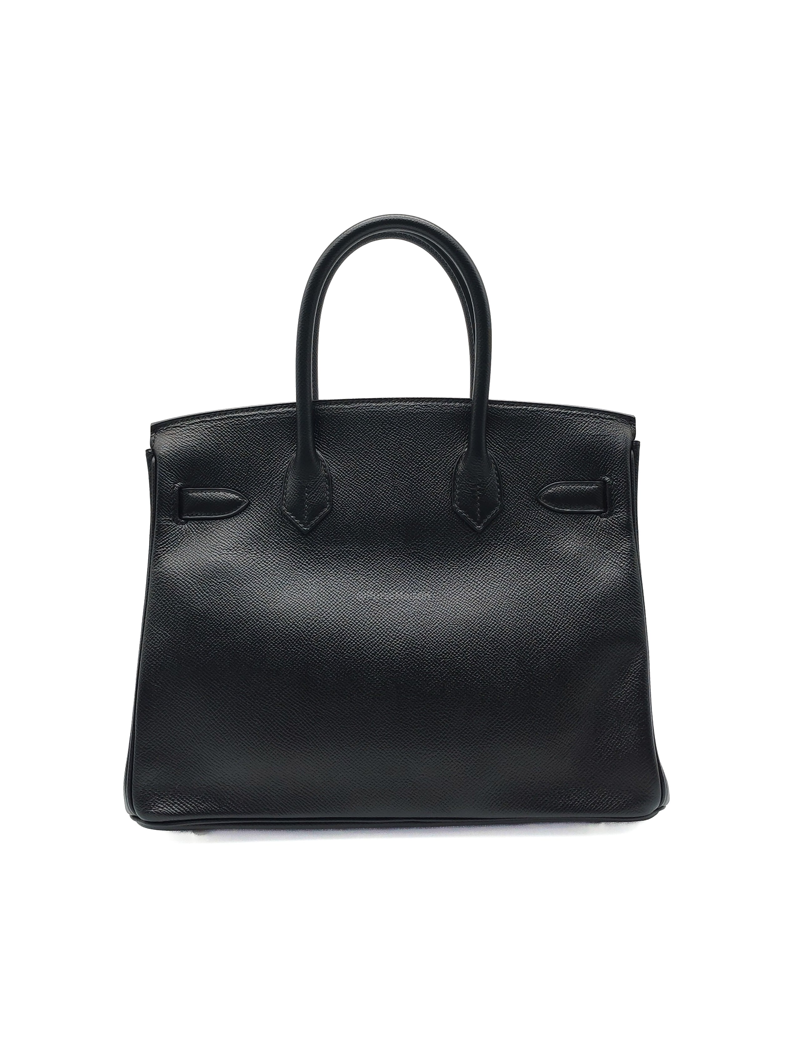 Hermes Birkin 30 in Black Epsom Leather and Palladium Hardware Stamp C (2018)