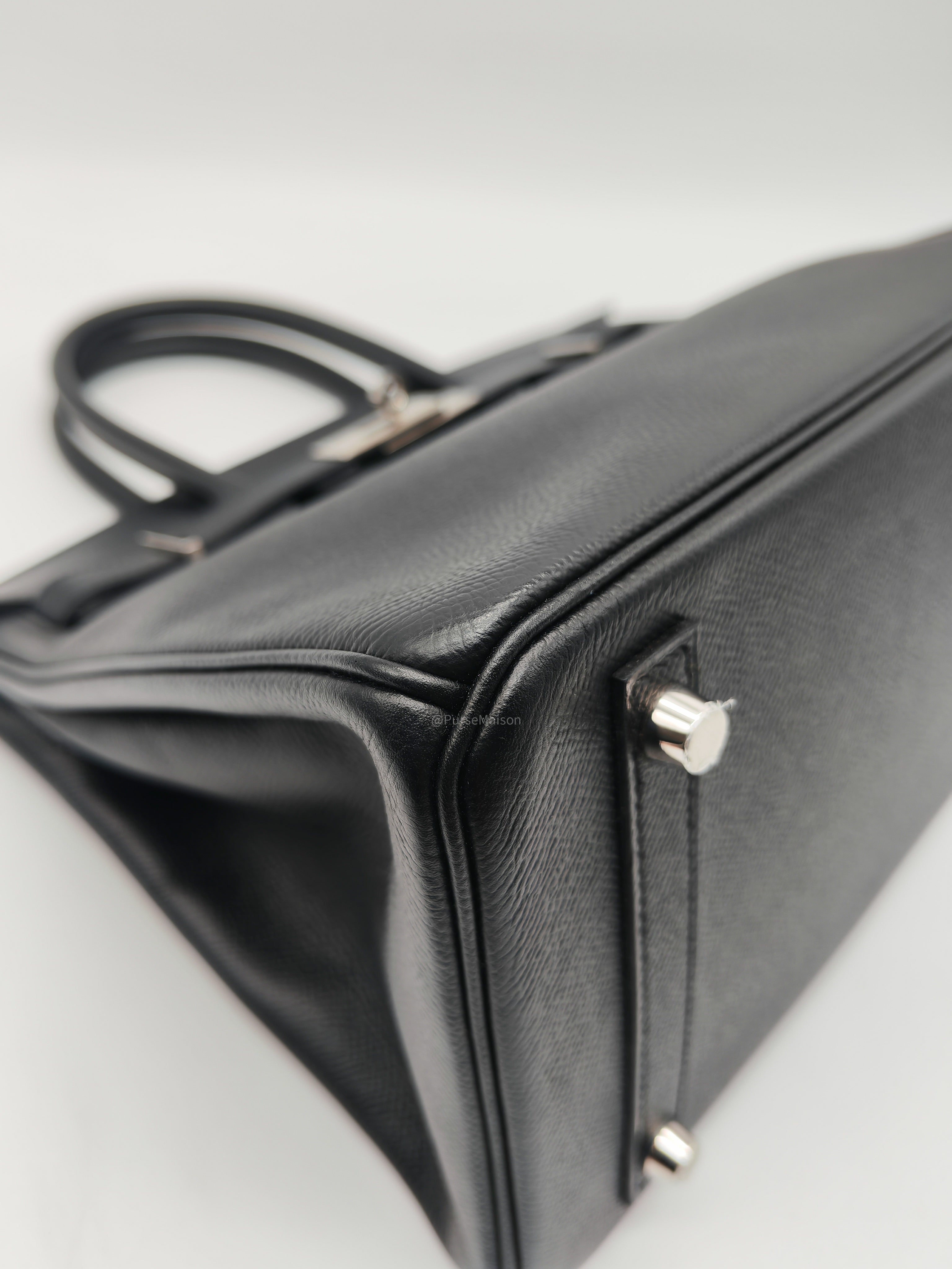 Hermes Birkin 30 in Black Epsom Leather and Palladium Hardware Stamp C (2018)