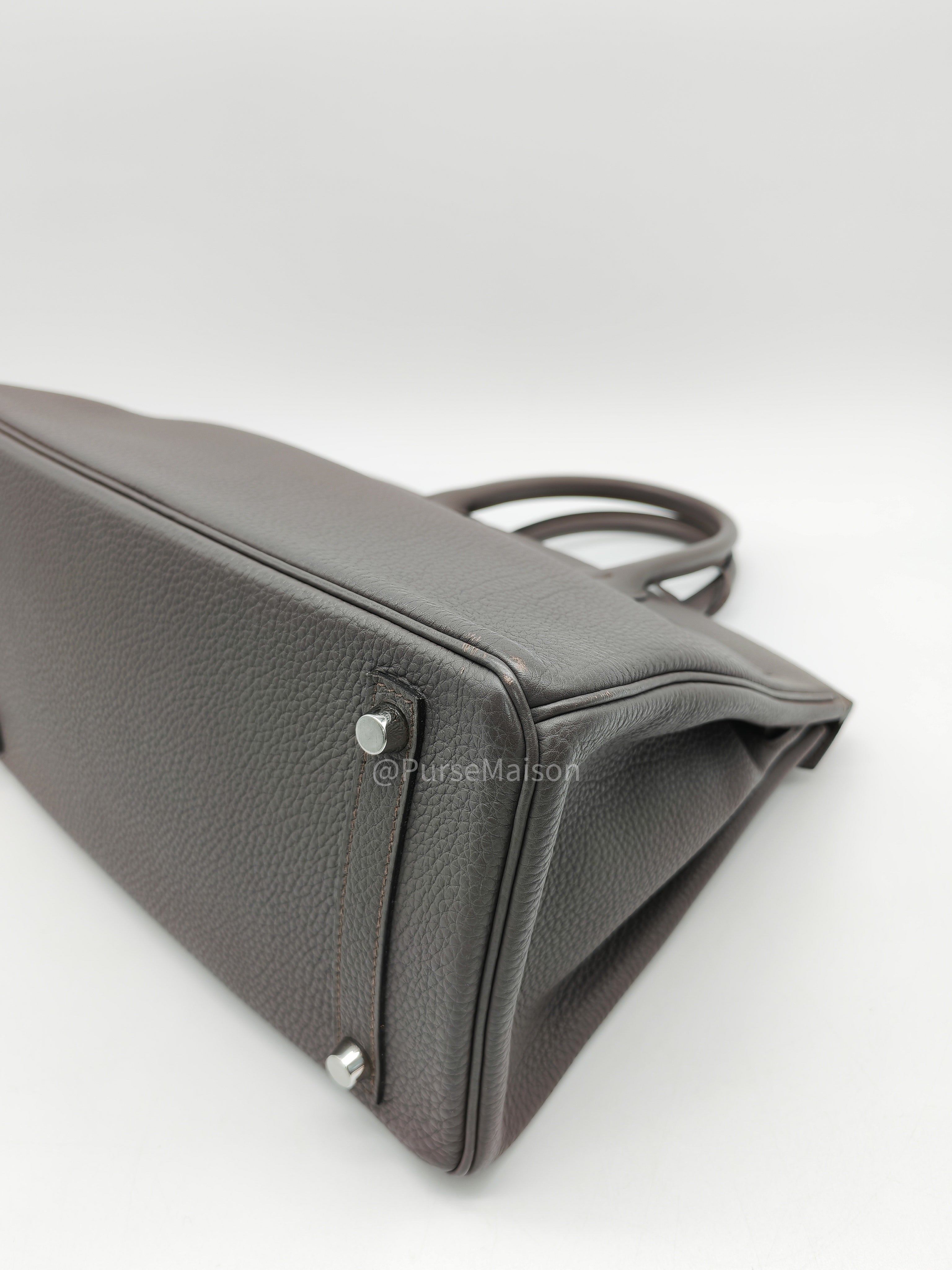 Birkin 30 Retourne Etain Togo Leather and Palladium Hardware Stamp X (2016)