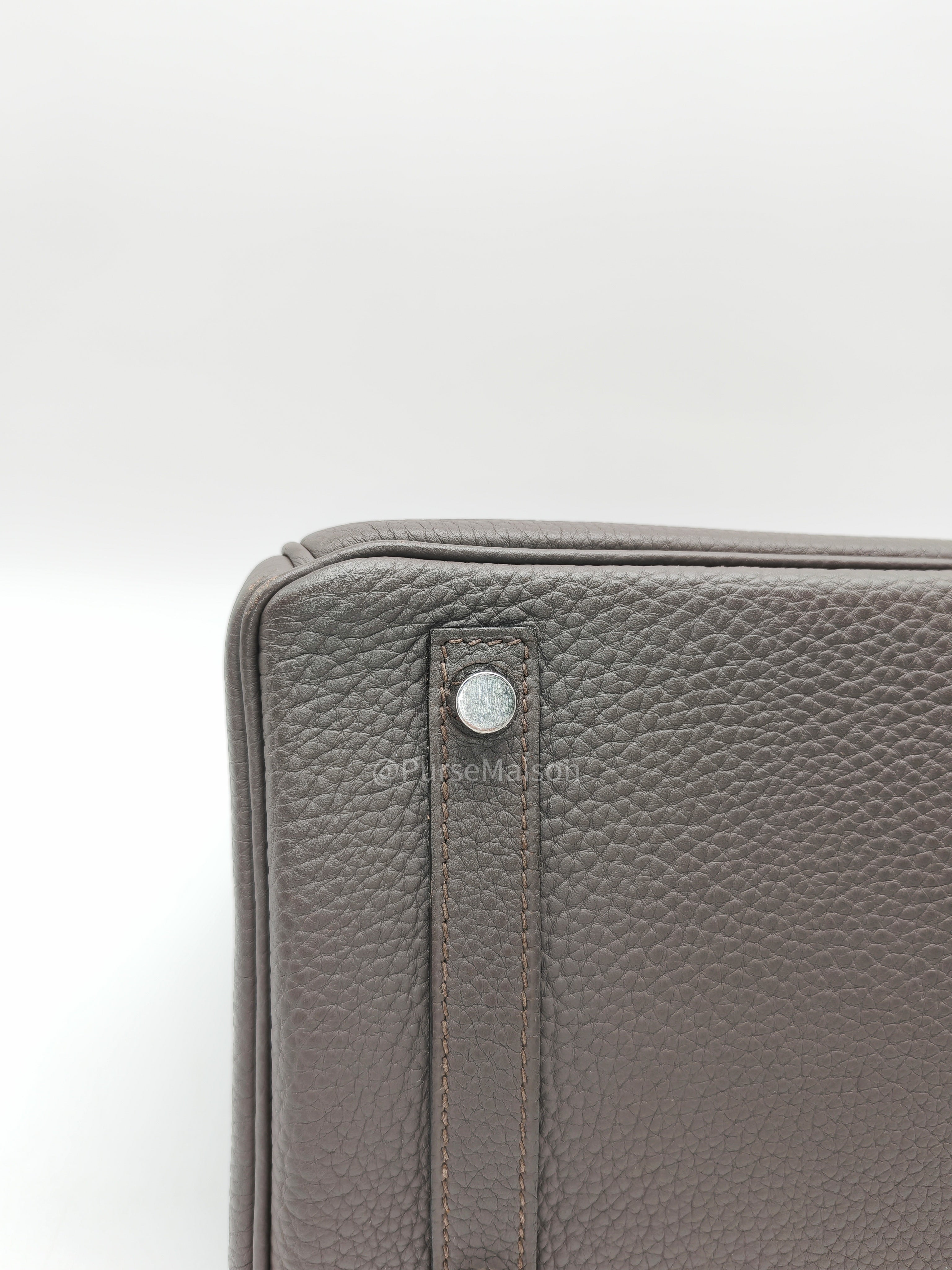 Birkin 30 Retourne Etain Togo Leather and Palladium Hardware Stamp X (2016)
