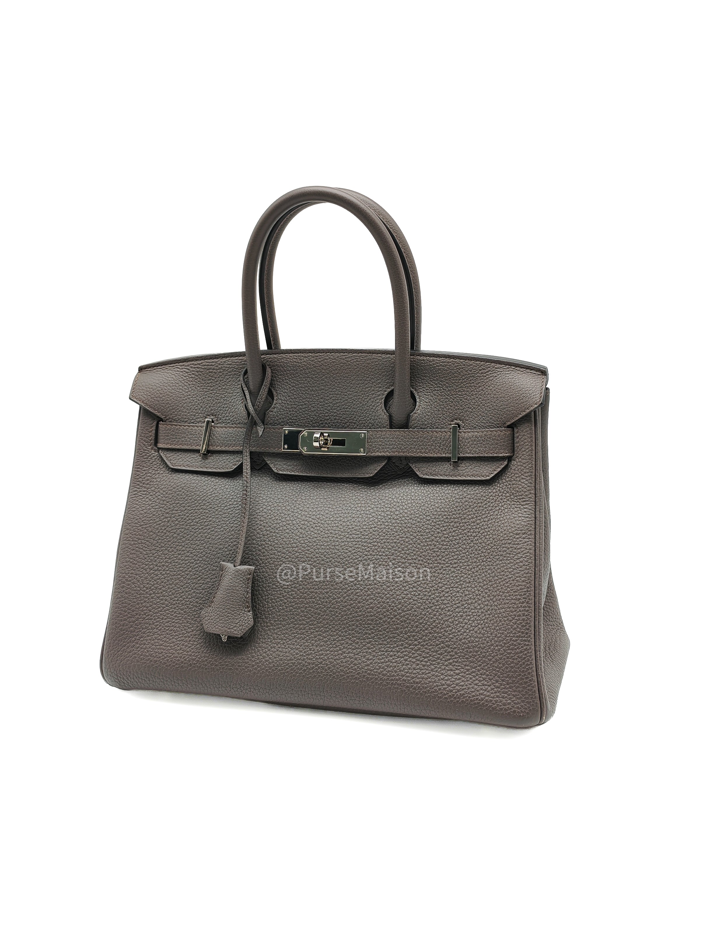 Birkin 30 Retourne Etain Togo Leather and Palladium Hardware Stamp X (2016)