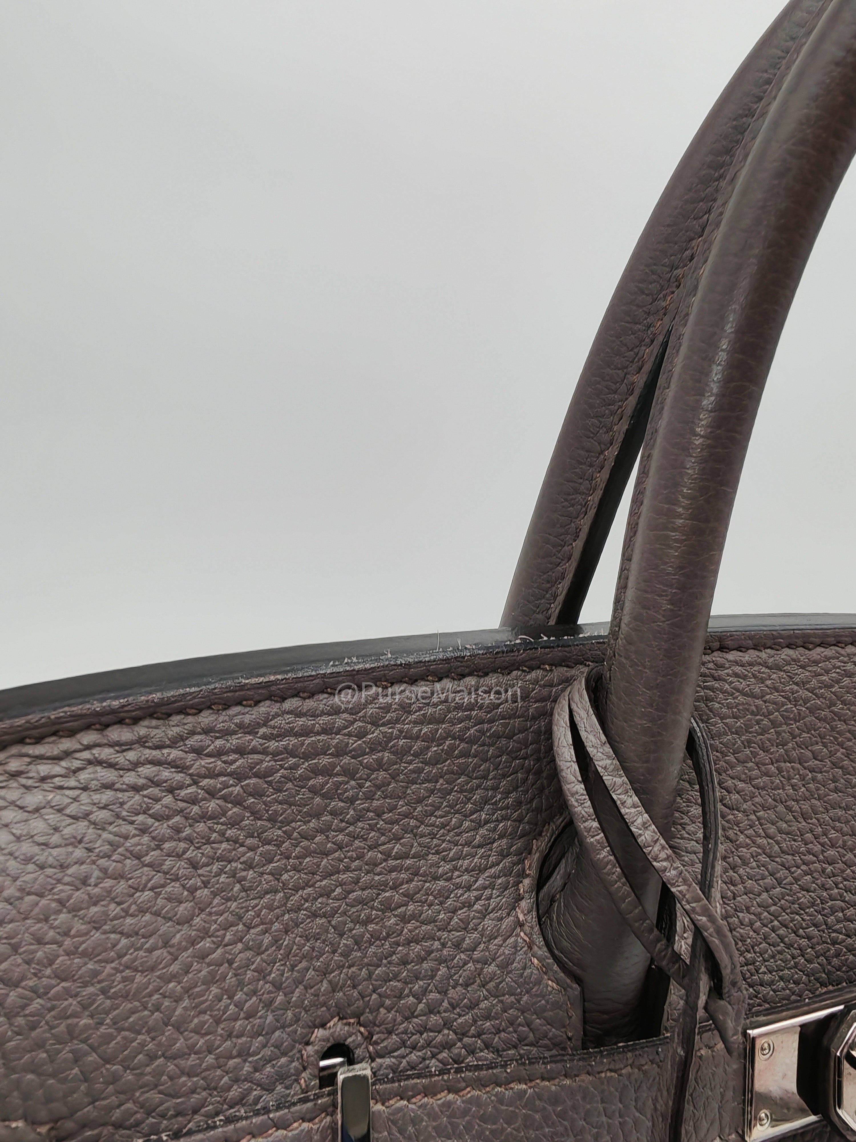 Birkin 30 Retourne Etain Togo Leather and Palladium Hardware Stamp X (2016)