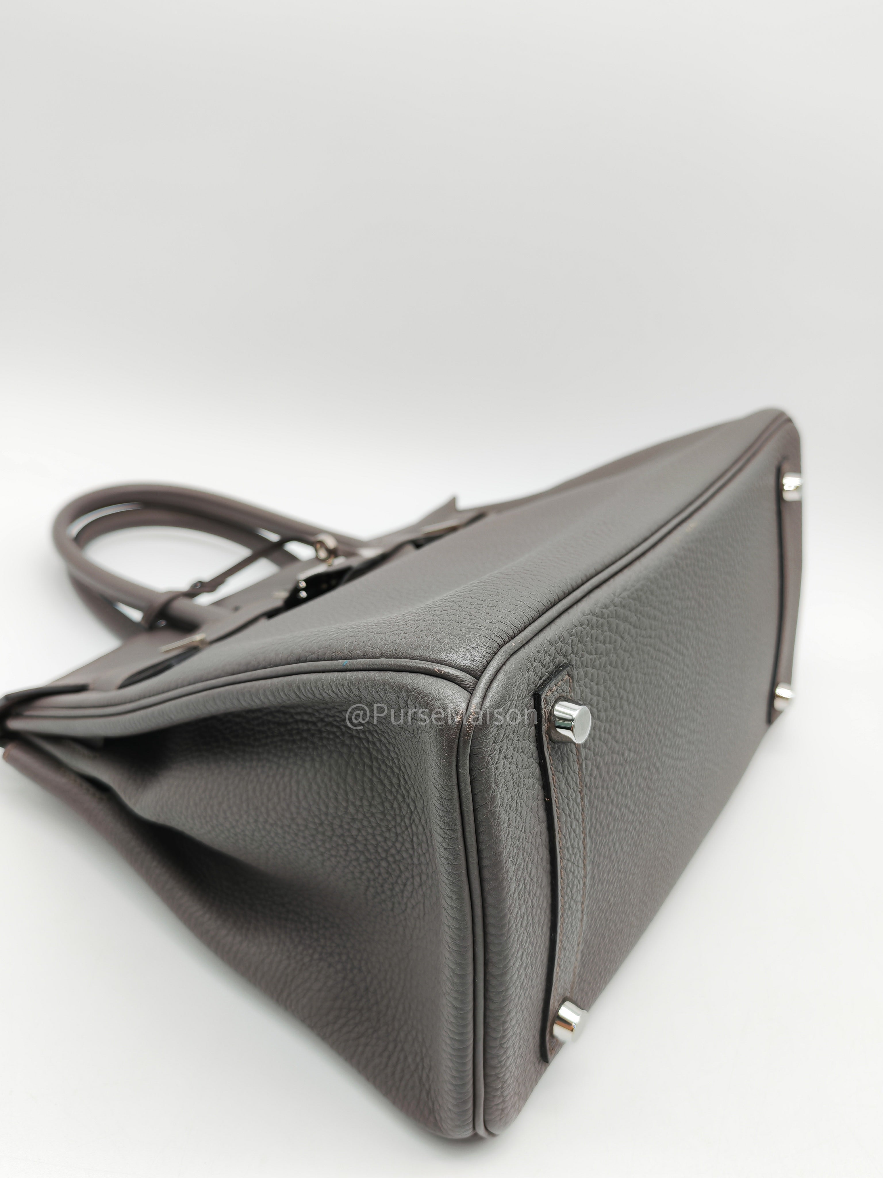 Birkin 30 Retourne Etain Togo Leather and Palladium Hardware Stamp X (2016)