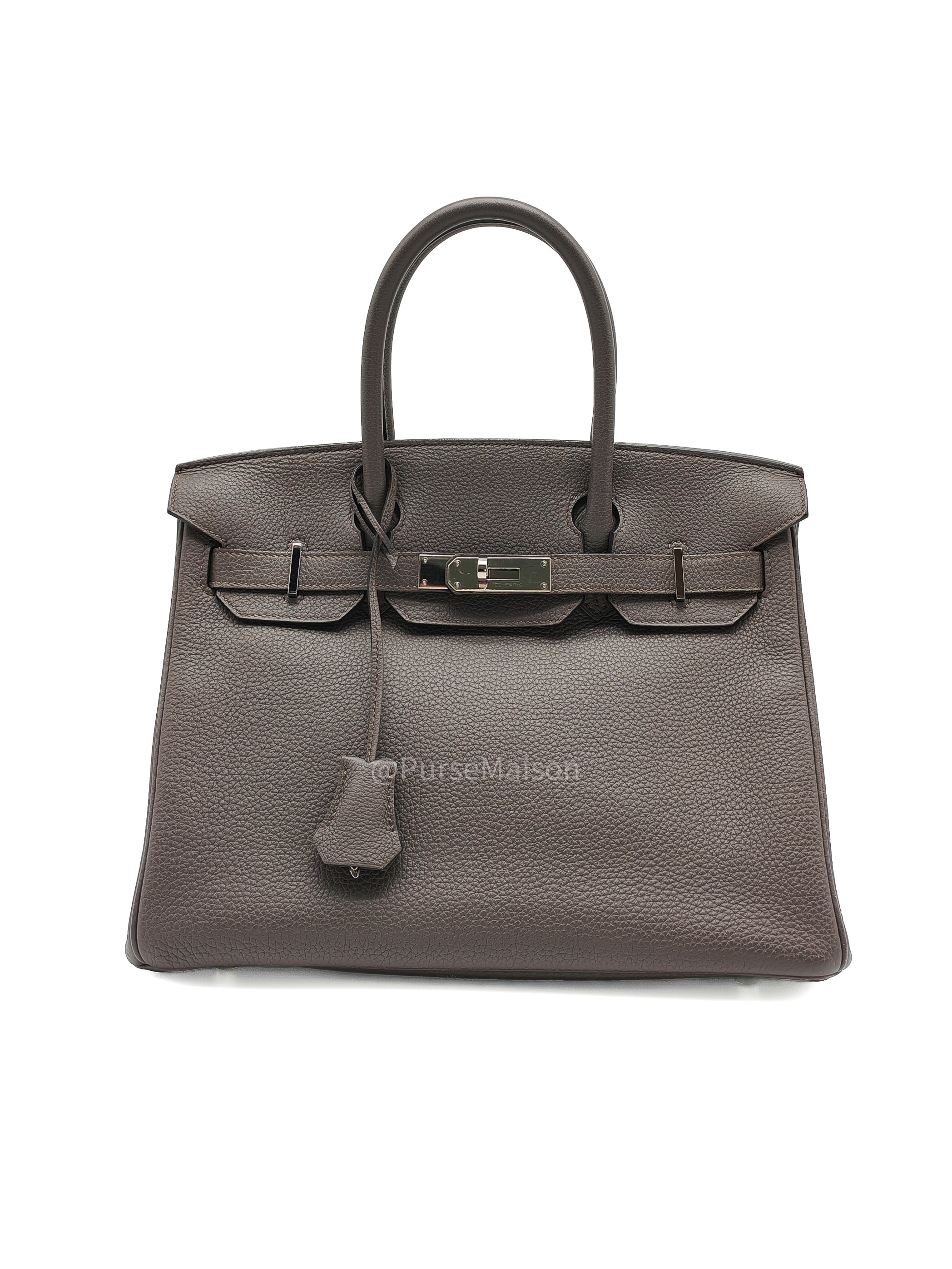 Birkin 30 Retourne Etain Togo Leather and Palladium Hardware Stamp X (2016)