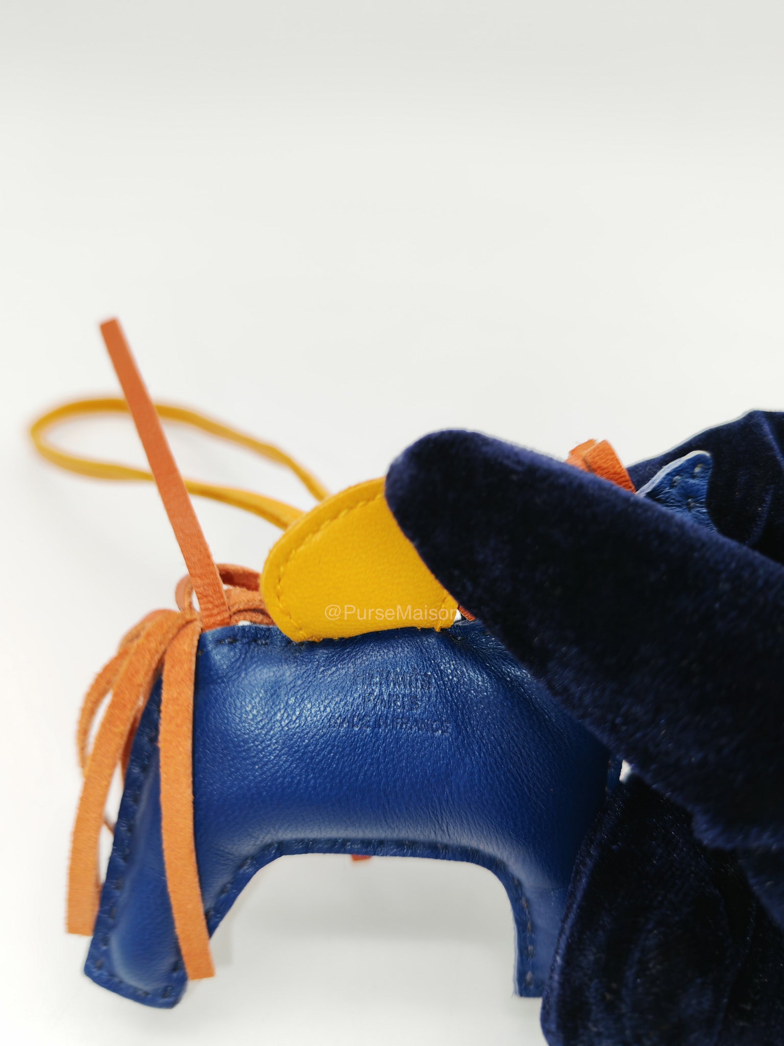 Hermes Rodeo PM Bleu De Malte Cornaline Jaune D'or Bag Charm