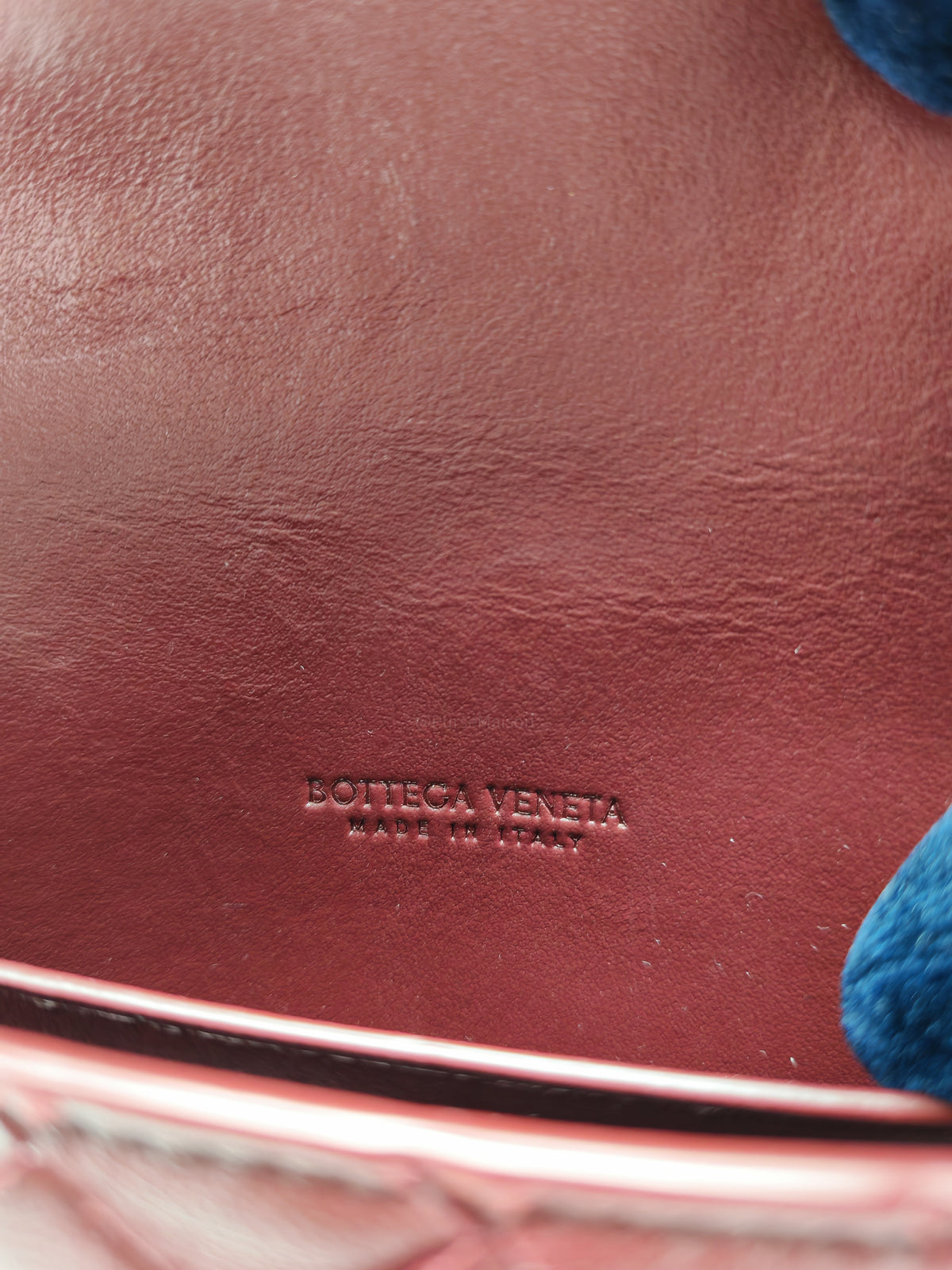 Bottega Veneta Andiamo Clutch in Barolo Woven Intrecciato Lambskin Leather and Gold Hardware