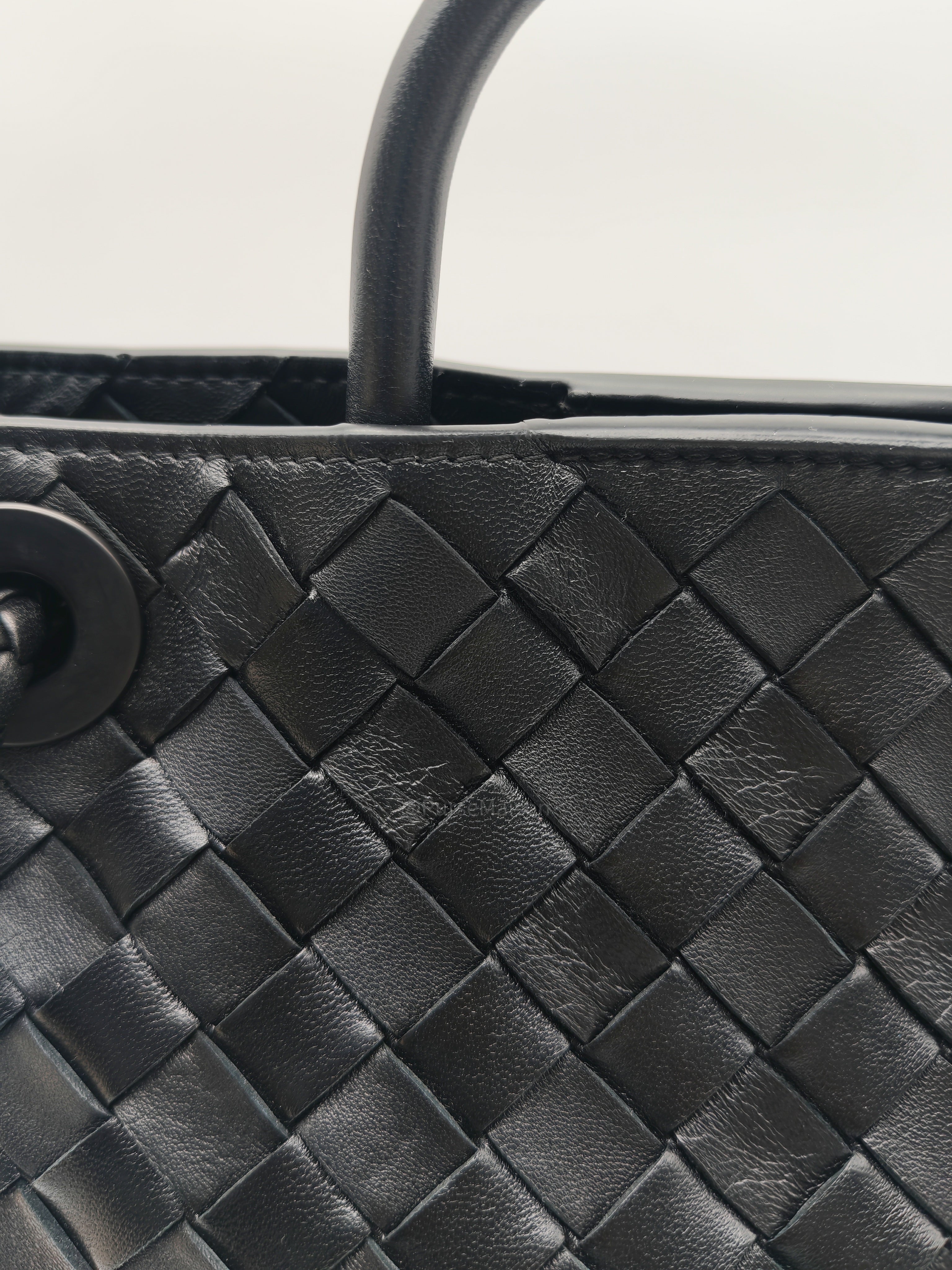 Bottega Veneta Andiamo Small in Black Intrecciato Leather Shoulder Bag