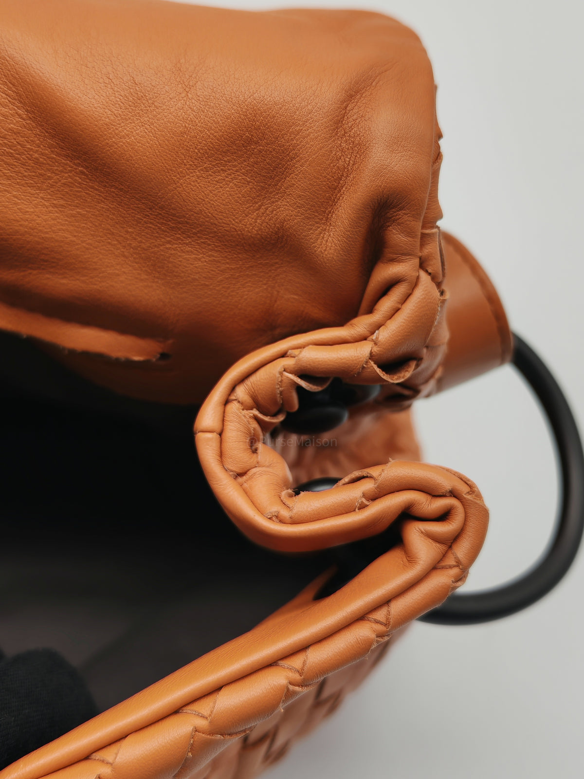 Bottega Veneta Flap Shoulder Bag in Thai Tea Orange Intrecciato Leather