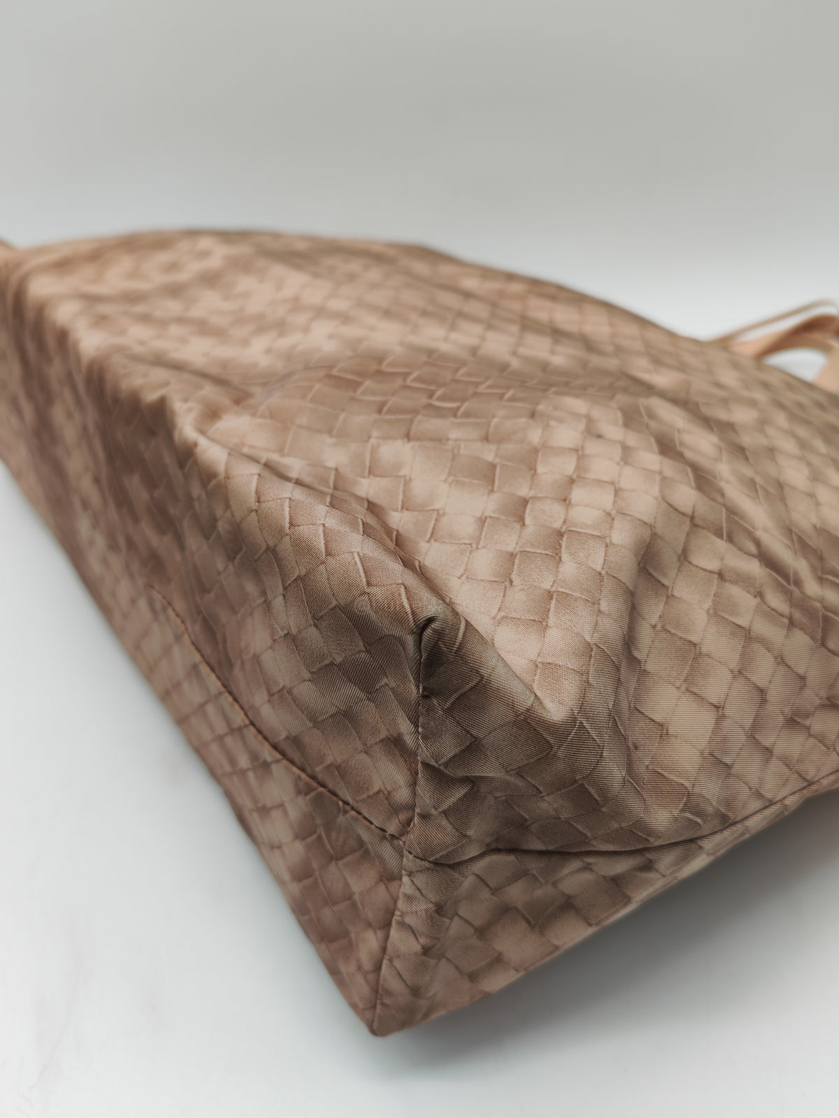 Bottega Veneta Intrecciolusion Tote Bag in Brownish Neutral Tone Nylon Canvas