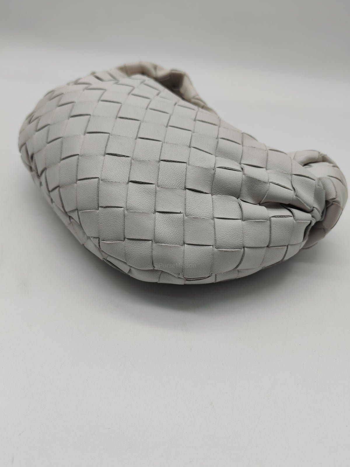 Bottega Veneta Mini Jodie in Off-White Woven Nappa Leather and Gold Hardware