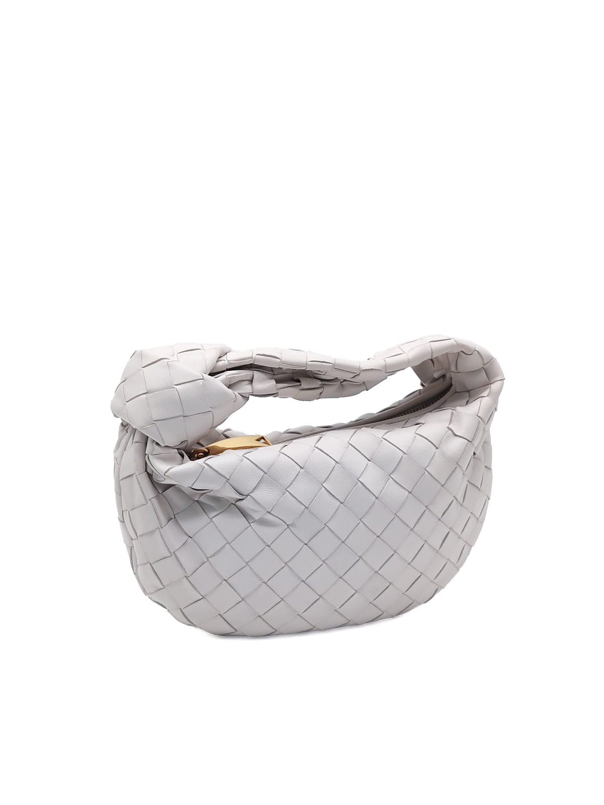 Bottega Veneta Mini Jodie in Off-White Woven Nappa Leather and Gold Hardware