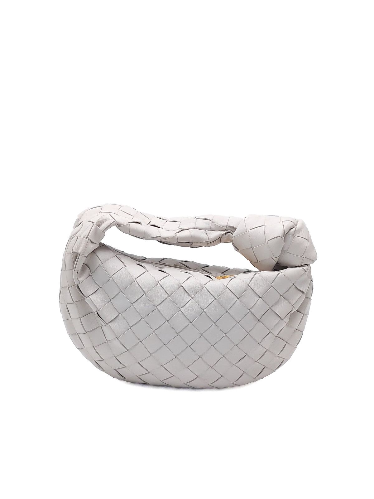 Bottega Veneta Mini Jodie in Off-White Woven Nappa Leather and Gold Hardware