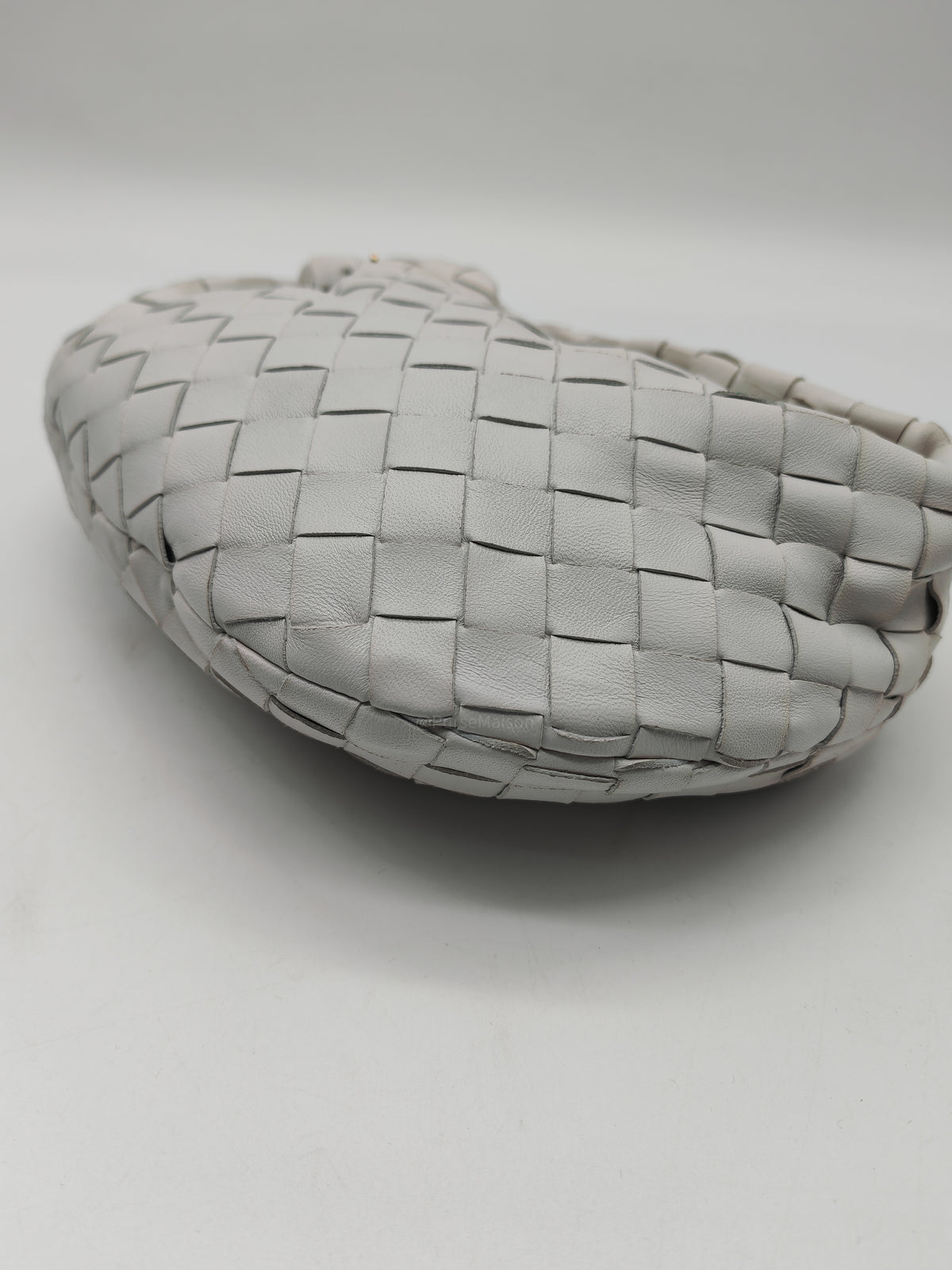 Bottega Veneta Mini Jodie in Off-White Woven Nappa Leather and Gold Hardware