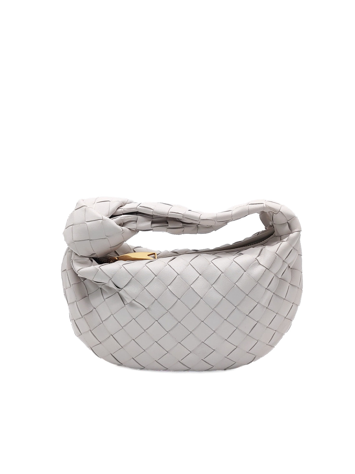 Bottega Veneta Mini Jodie in Off-White Woven Nappa Leather and Gold Hardware