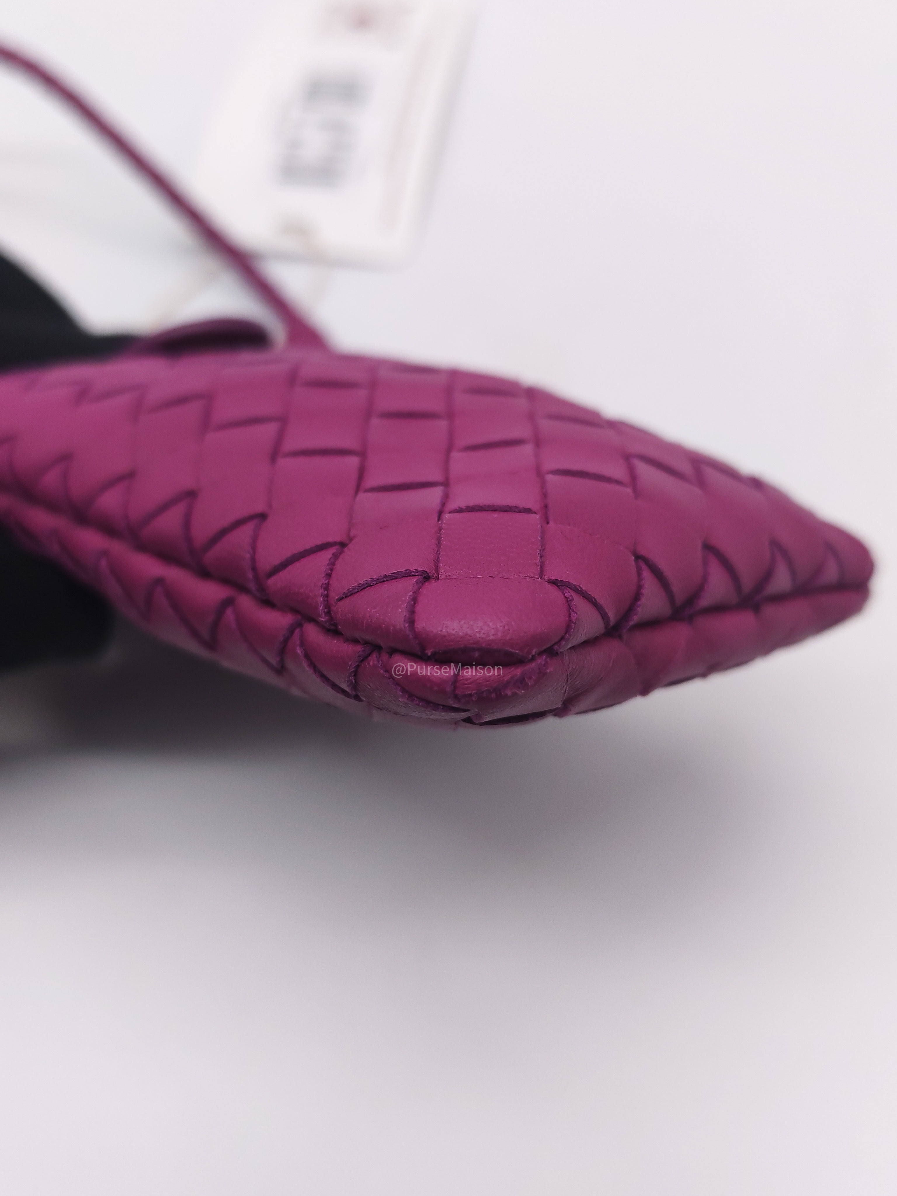 Bottega Veneta Pouch Card Holder in Vibrant Violet Intrecciato Nappa Woven Leather