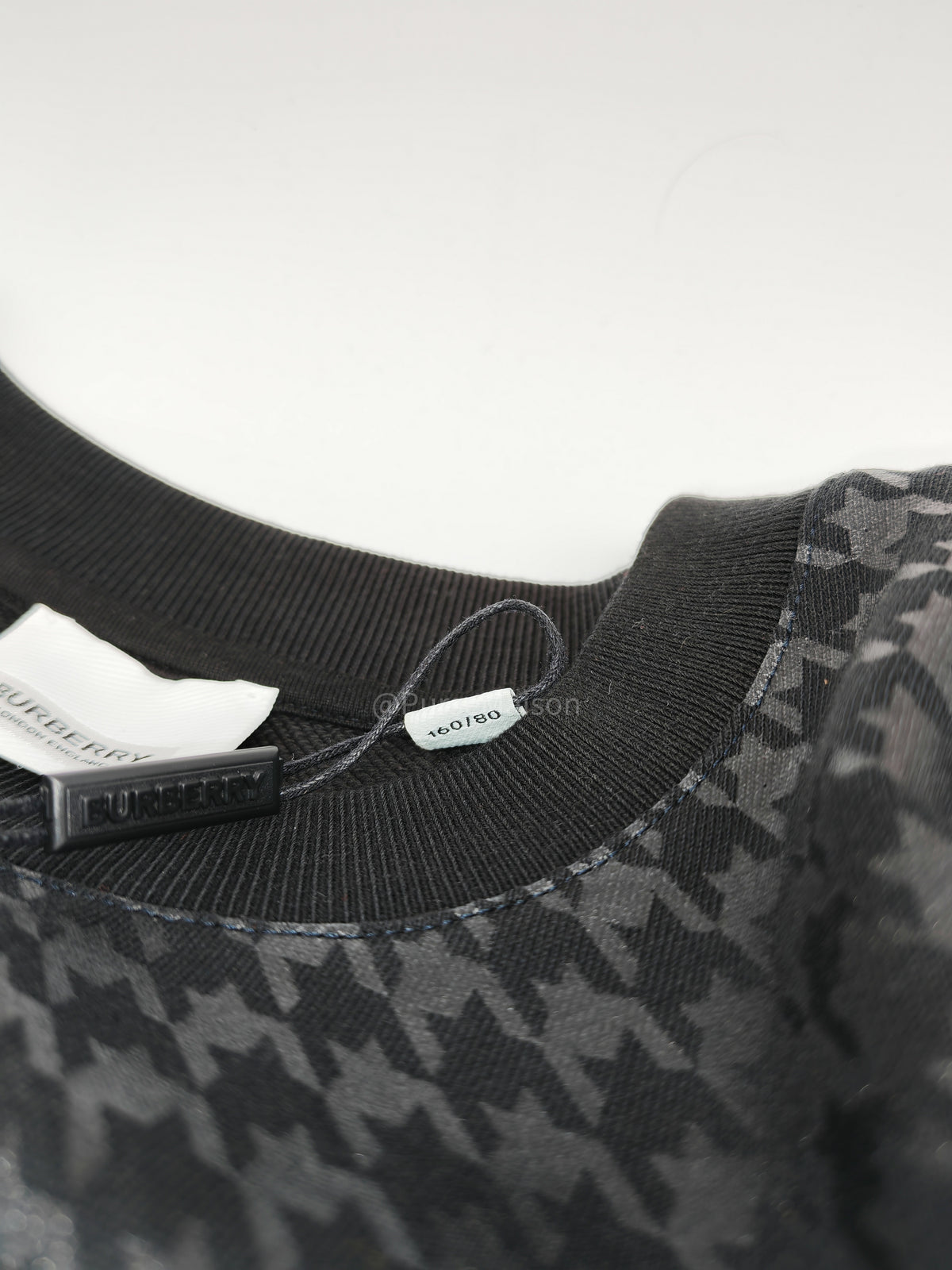 Burberry Houndstooth Logo Sweatshirt in Red and Black Colorway