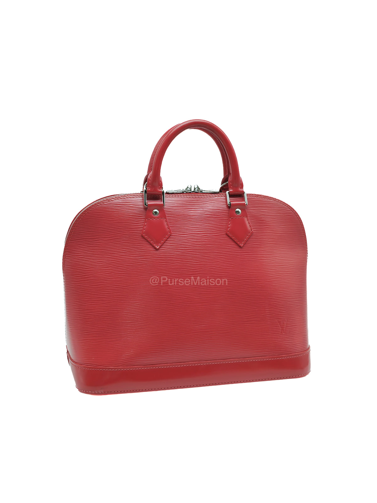 Louis Vuitton Alma PM in Red Epi Leather and Silver Hardware Microchip