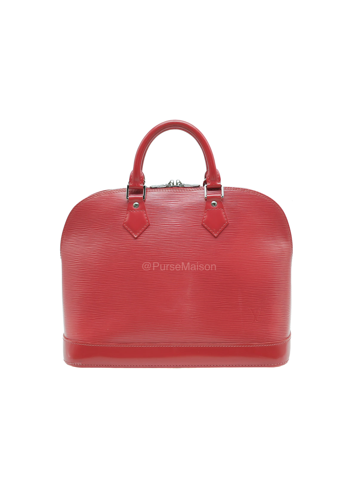 Louis Vuitton Alma PM in Red Epi Leather and Silver Hardware Microchip
